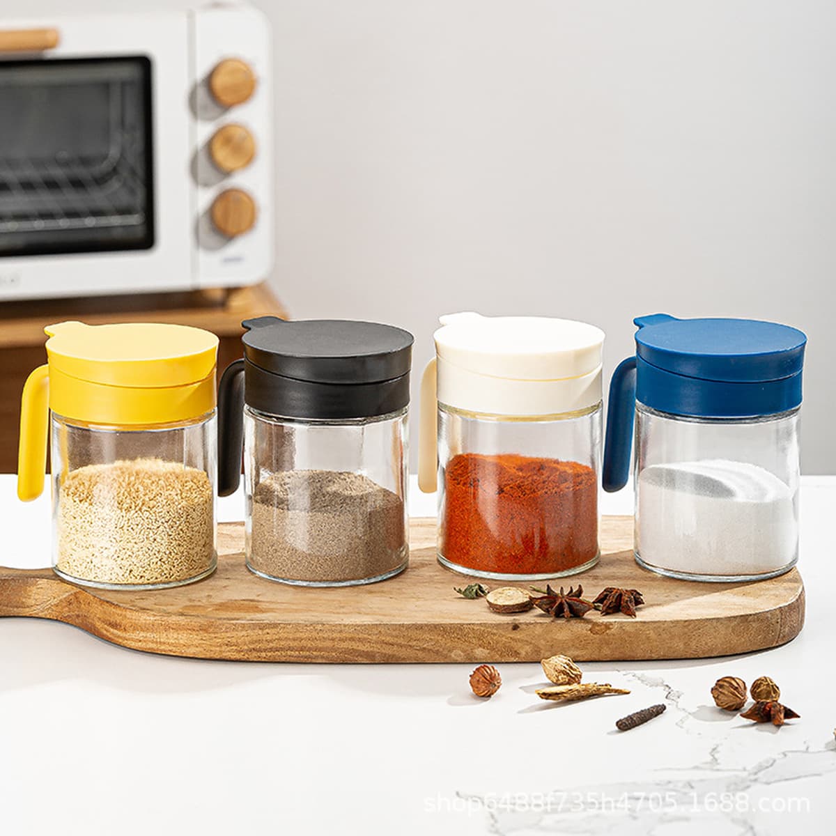 Коробка для приправ Tiantiwei, пыленепроницаемая стеклянная бутылка для приправ, банка для приправ, кухонная коробка для...