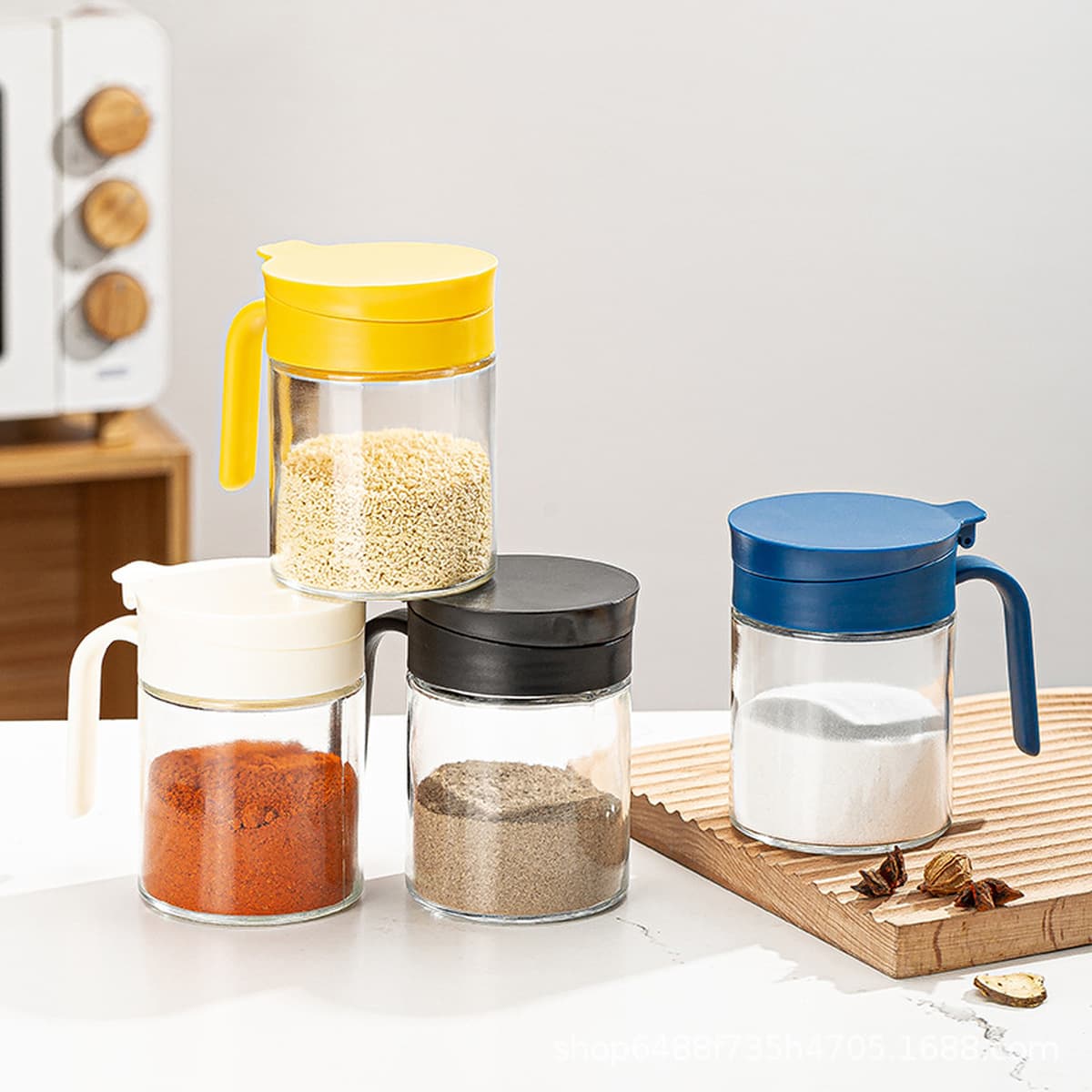 Коробка для приправ Tiantiwei, пыленепроницаемая стеклянная бутылка для приправ, банка для приправ, кухонная коробка для...