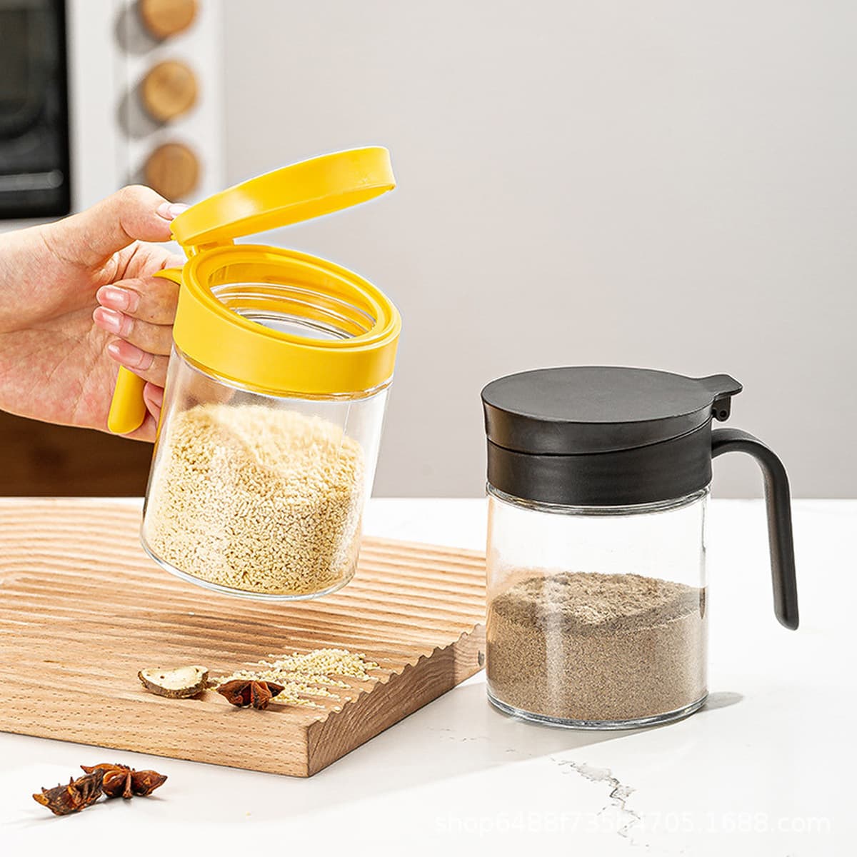 Коробка для приправ Tiantiwei, пыленепроницаемая стеклянная бутылка для приправ, банка для приправ, кухонная коробка для...