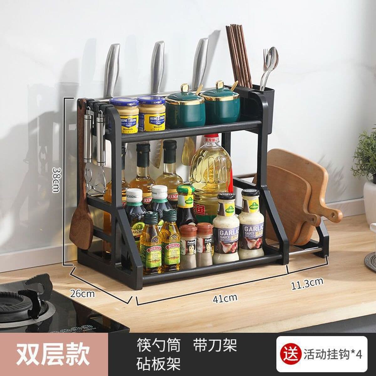 Кухонная полка для хранения Подставка для приправ Настольная многофункциональная приправа Неперфорированные палочки для еды...