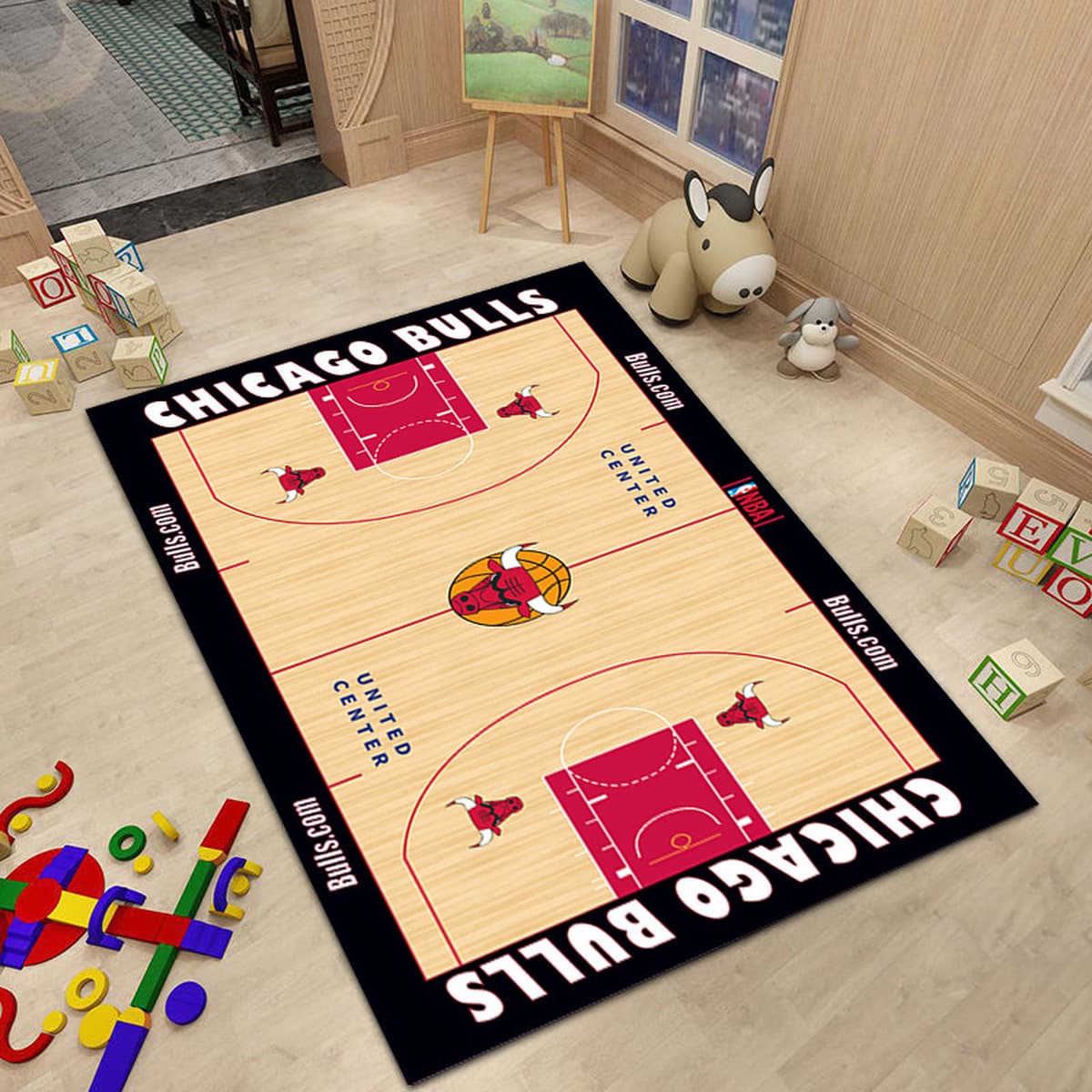 Ковер баскетбольной команды NBA Простой прикроватный ковер для спальни Креативное украшение интерьера Стадион Гостиная Диван...