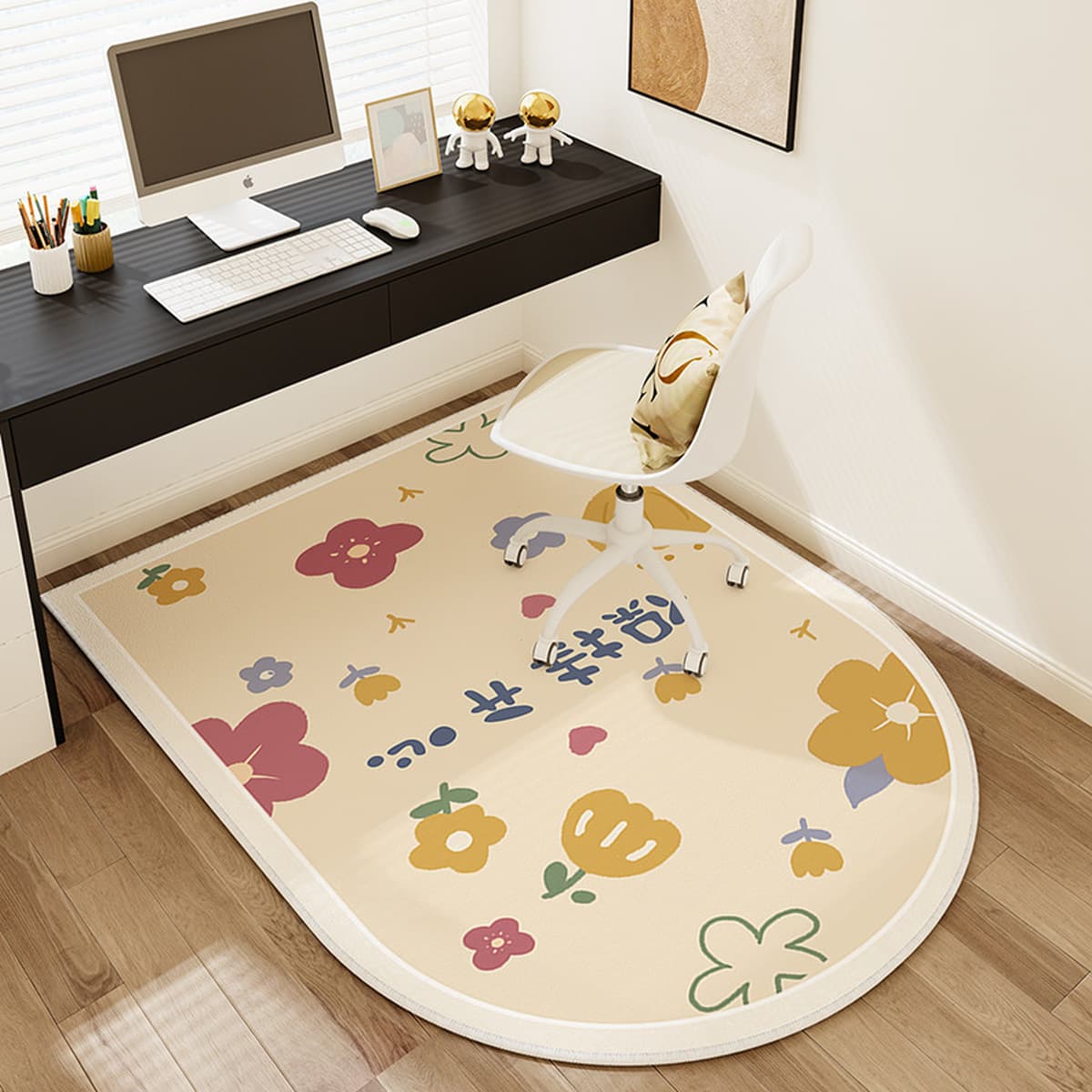 Учебный компьютерный стол стул напольный коврик шкив сиденье вращающееся кресло грязеотталкивающий коврик для спальни...