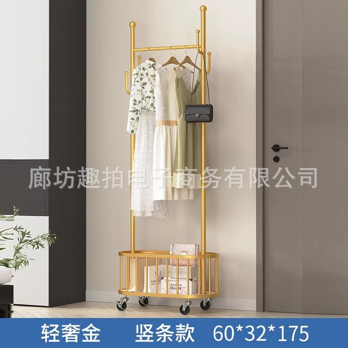 Вешалка для одежды напольная вешалка для одежды в спальне подвижная с колесами Бытовая Внутренняя сетка красный свет...