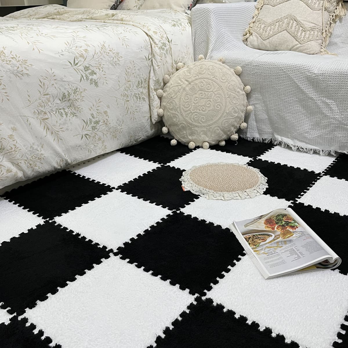 Ковер Nordic Гостиная Спальня Прикроватная тумбочка Полный Магазин Плюшевая Пена Шить Большая Площадь Бытовой Коврик...