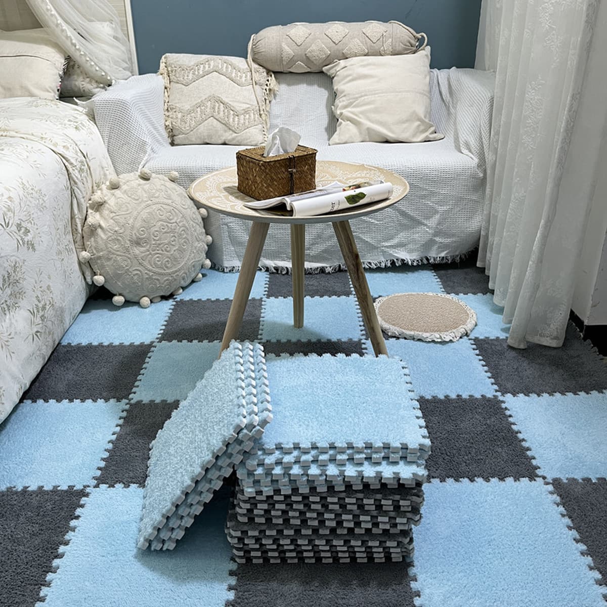 Ковер Nordic Гостиная Спальня Прикроватная тумбочка Полный Магазин Плюшевая Пена Шить Большая Площадь Бытовой Коврик...