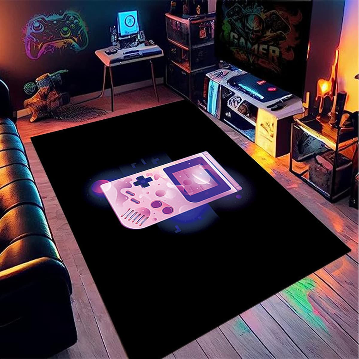 Ковер для игрового контроллера, декоративное одеяло для киберспортивной комнаты, прикроватное одеяло для спальни, креативный...