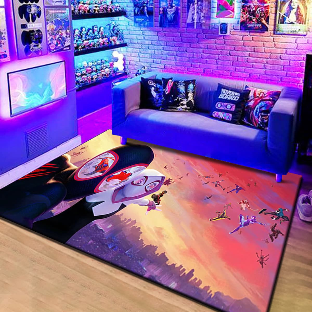 Ковер Amazon Spider-Man Across the Universe для гостиной, спальни, грязеотталкивающий, износостойкий напольный коврик,...