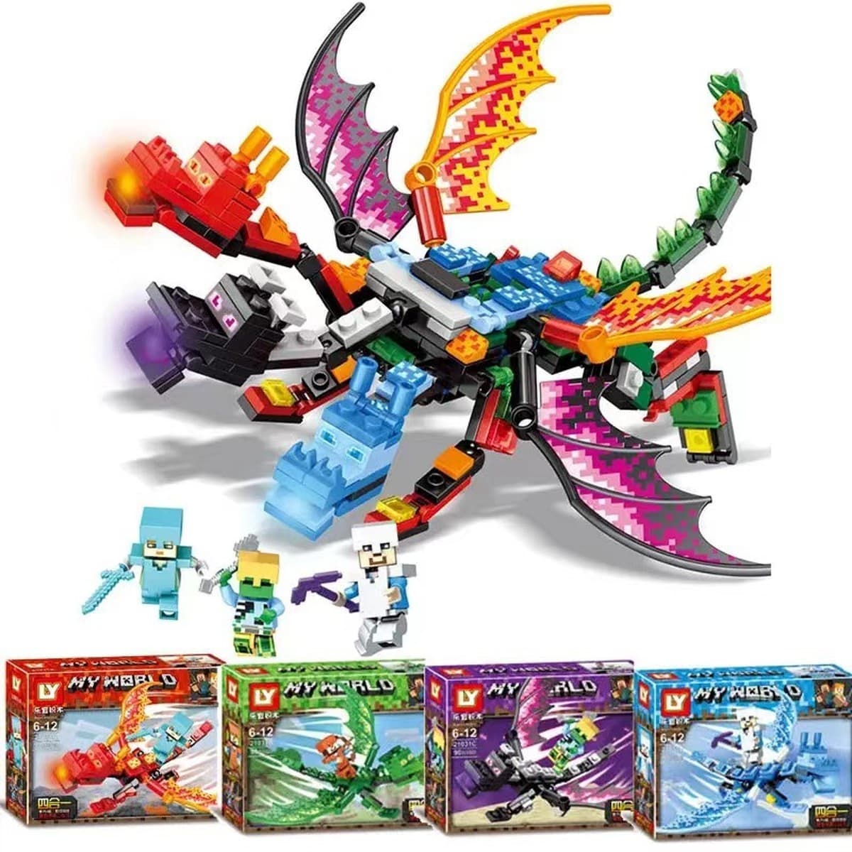 Совместим с Lego My строительных блоков World Village House пещерная хижина теневой дракон для детей, собранных игрушечных...