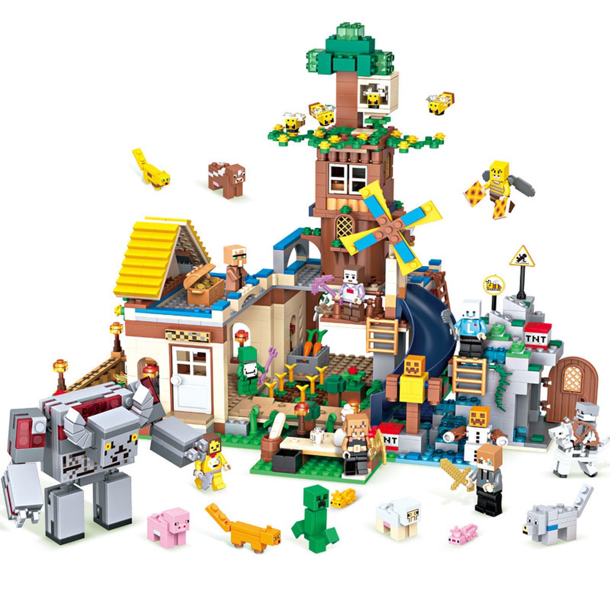 Совместим с Lego My строительных блоков World Village House пещерная хижина теневой дракон для детей, собранных игрушечных...