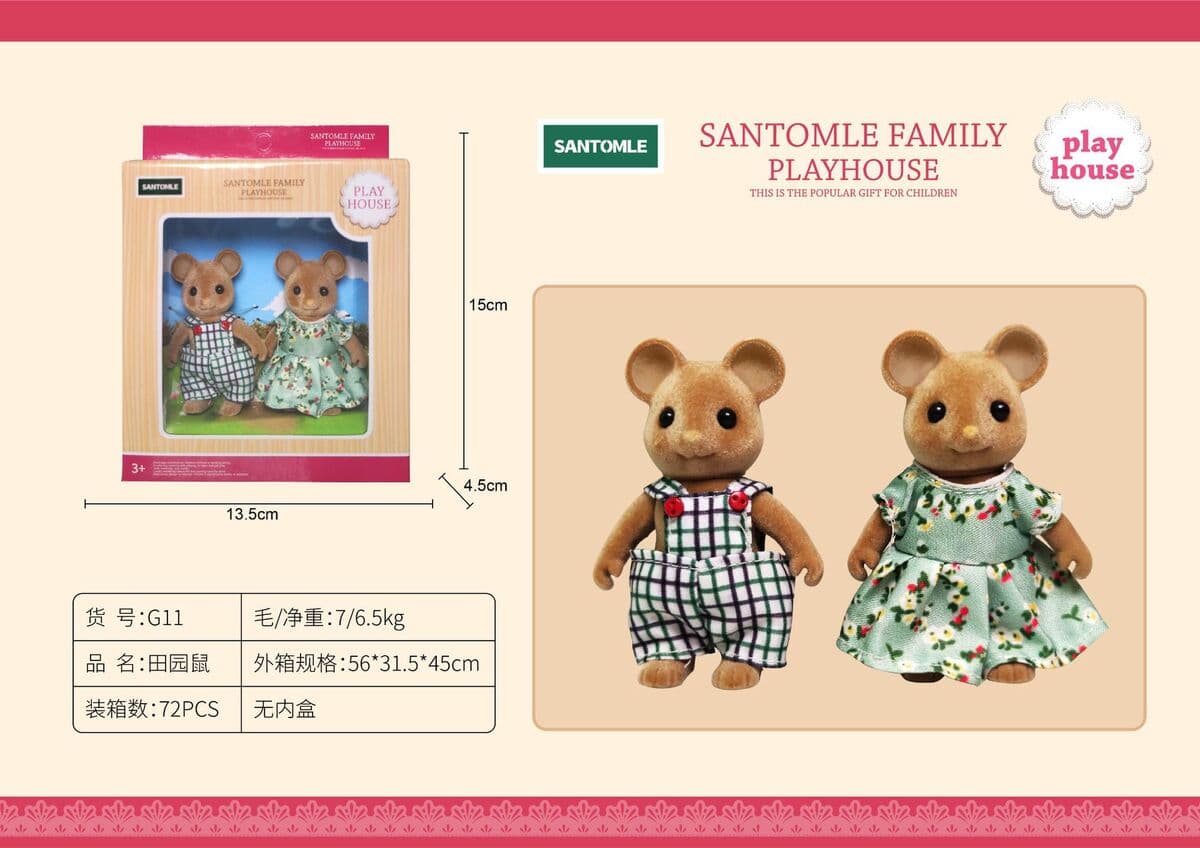 Детский дом Лесное семейное освещение Вилла Дом с животными Мини-кролик Кукольный домик Кухня Собранные игрушки