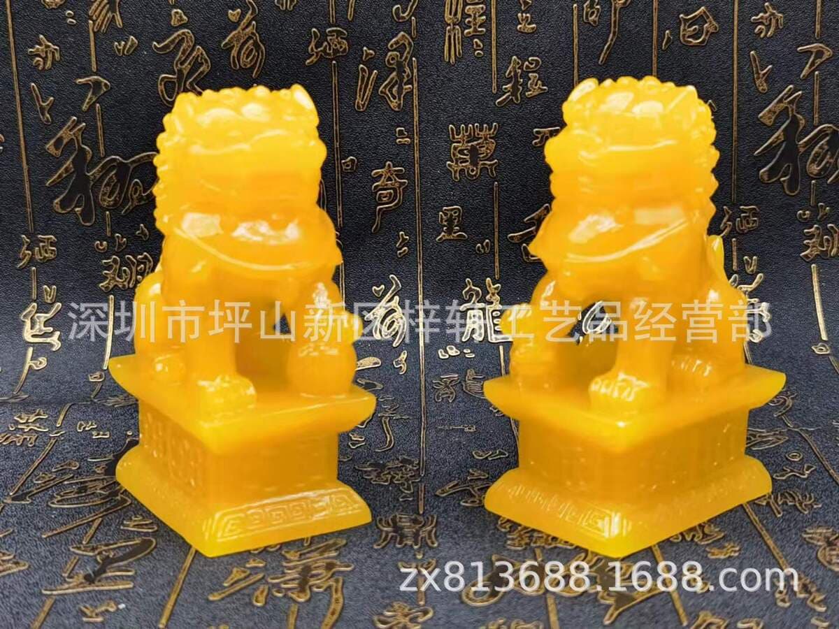Зеленый нефрит Лев украшения Пара магазин счетчик украшения дома вход украшения