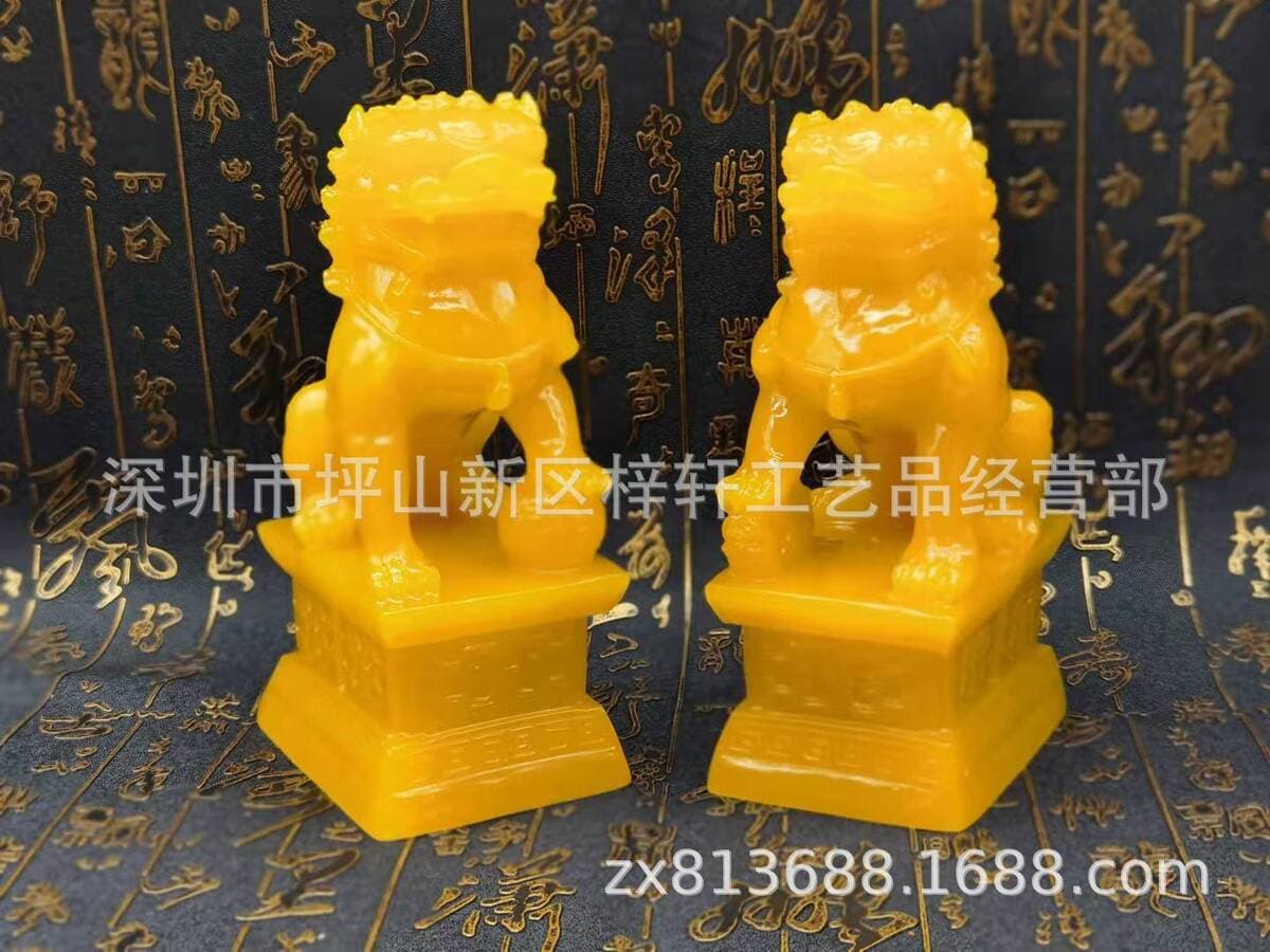 Зеленый нефрит Лев украшения Пара магазин счетчик украшения дома вход украшения