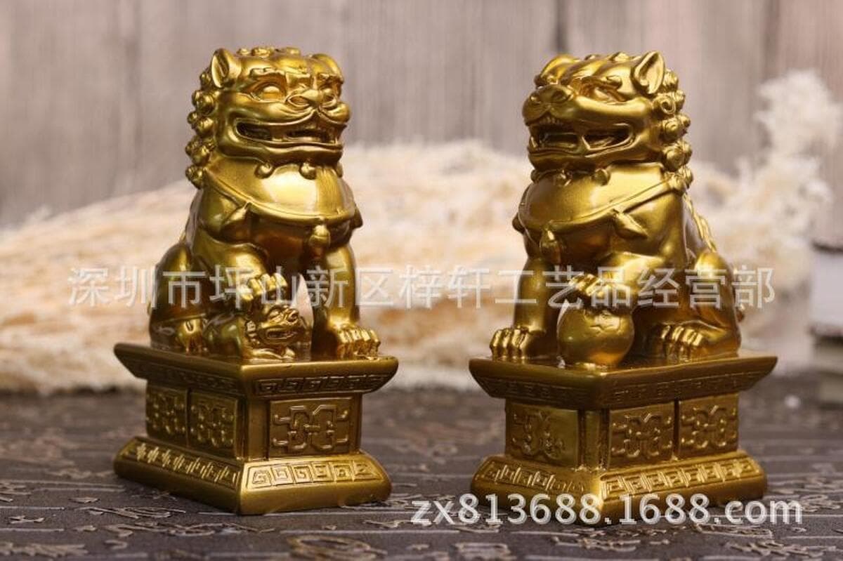 Зеленый нефрит Лев украшения Пара магазин счетчик украшения дома вход украшения