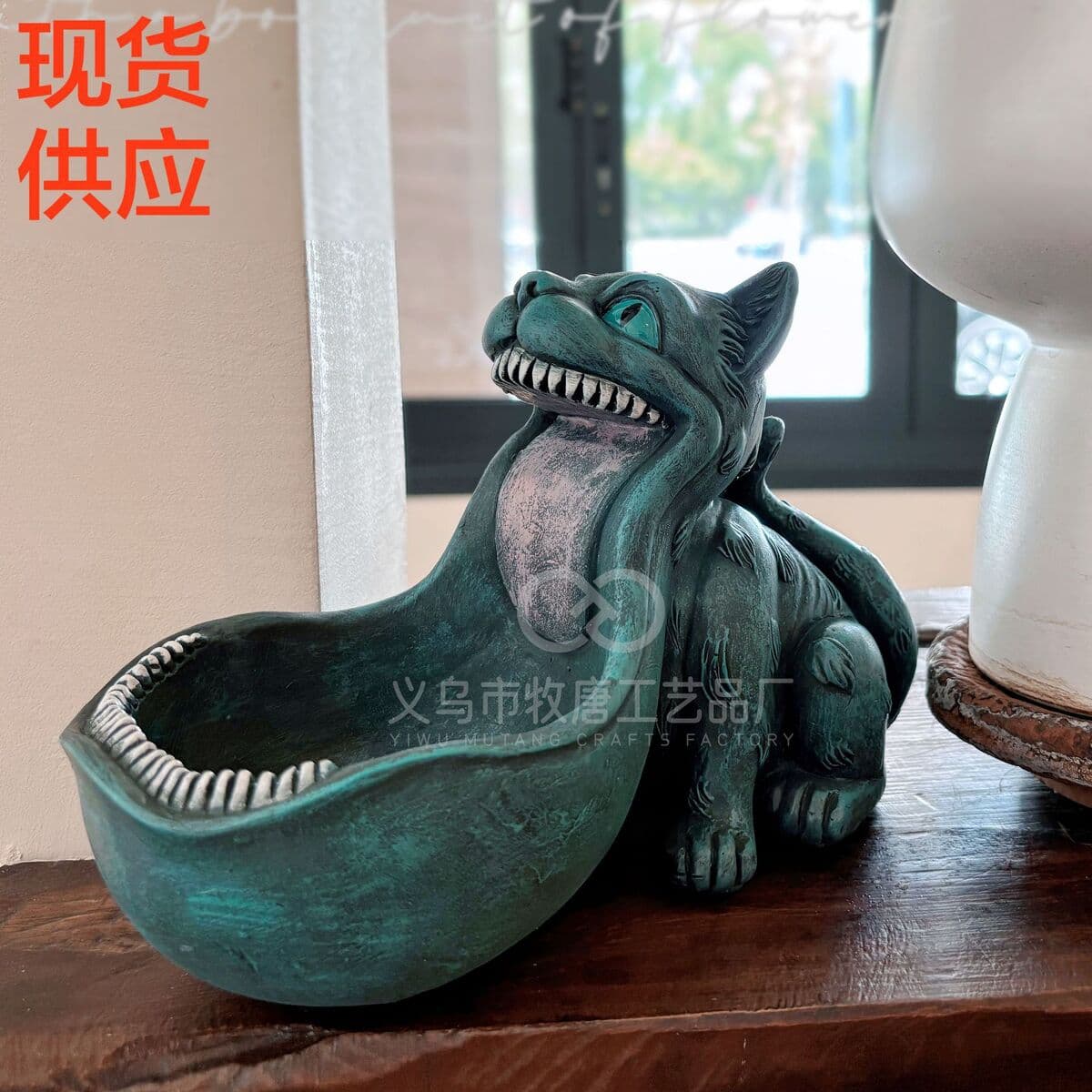 Трансграничный новый хэллоуин большой рот кошка статуя конфеты чаша лоток широкий рот домашнего хранения статуя декоративная...