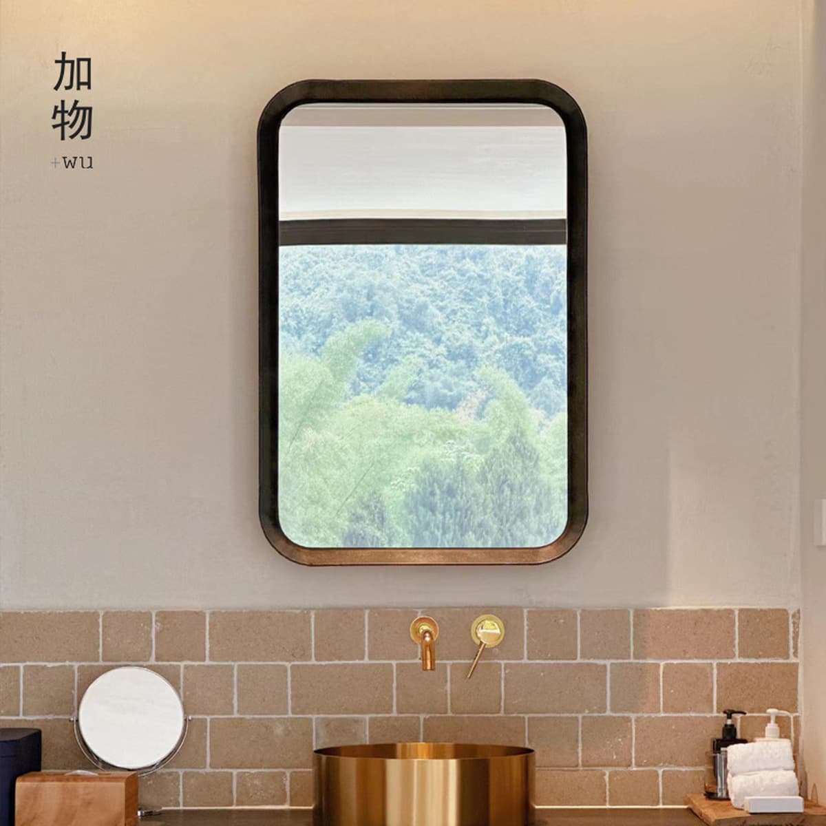 | Тихий ветер B & B черный металлический квадрат декоративное зеркало американское деревенское железо ретро зеркало ванная...