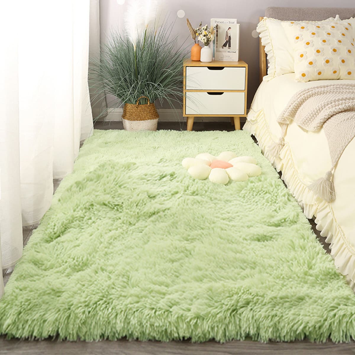 Толстый шелковый ковер для гостиной одеяло для чайного столика, бархатное нескользкое спальня с татами на краю кровати,...