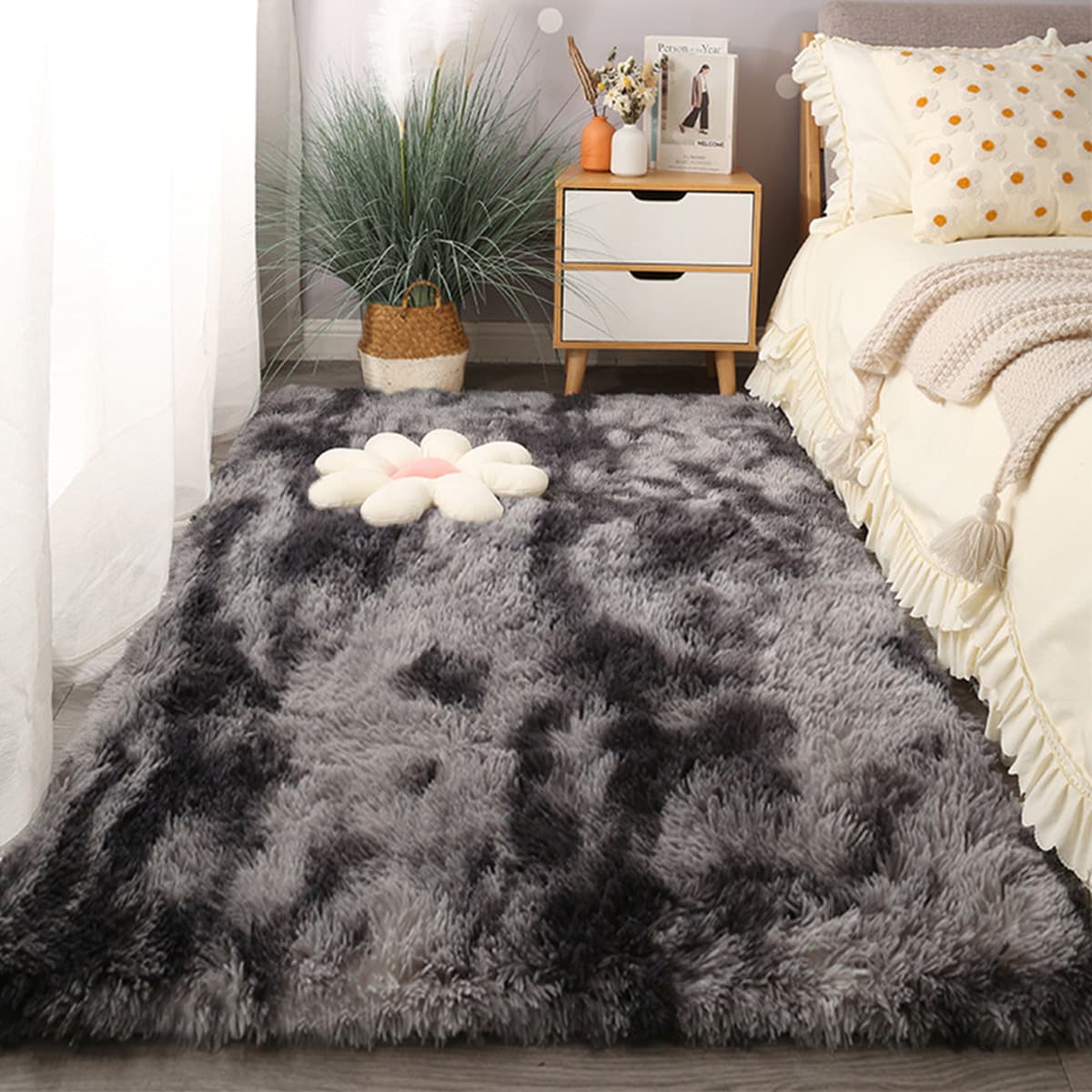 Толстый шелковый ковер для гостиной одеяло для чайного столика, бархатное нескользкое спальня с татами на краю кровати,...