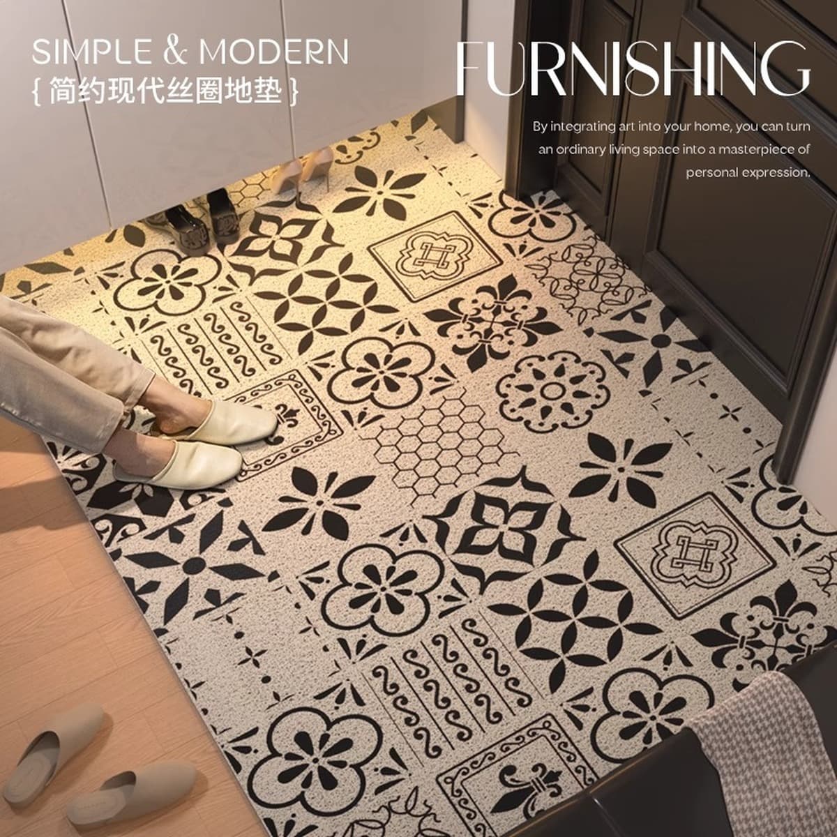 Легкий роскошный напольный коврик для входной двери, нескользящий, износостойкий и устойчивый к царапинам ковер с...