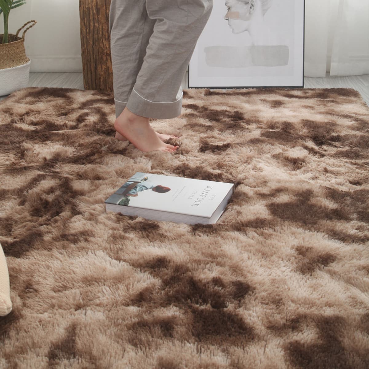 Домашняя длинношерстная кровать передняя комната татами толстый коврик для гостиной градиент коврик для спальни