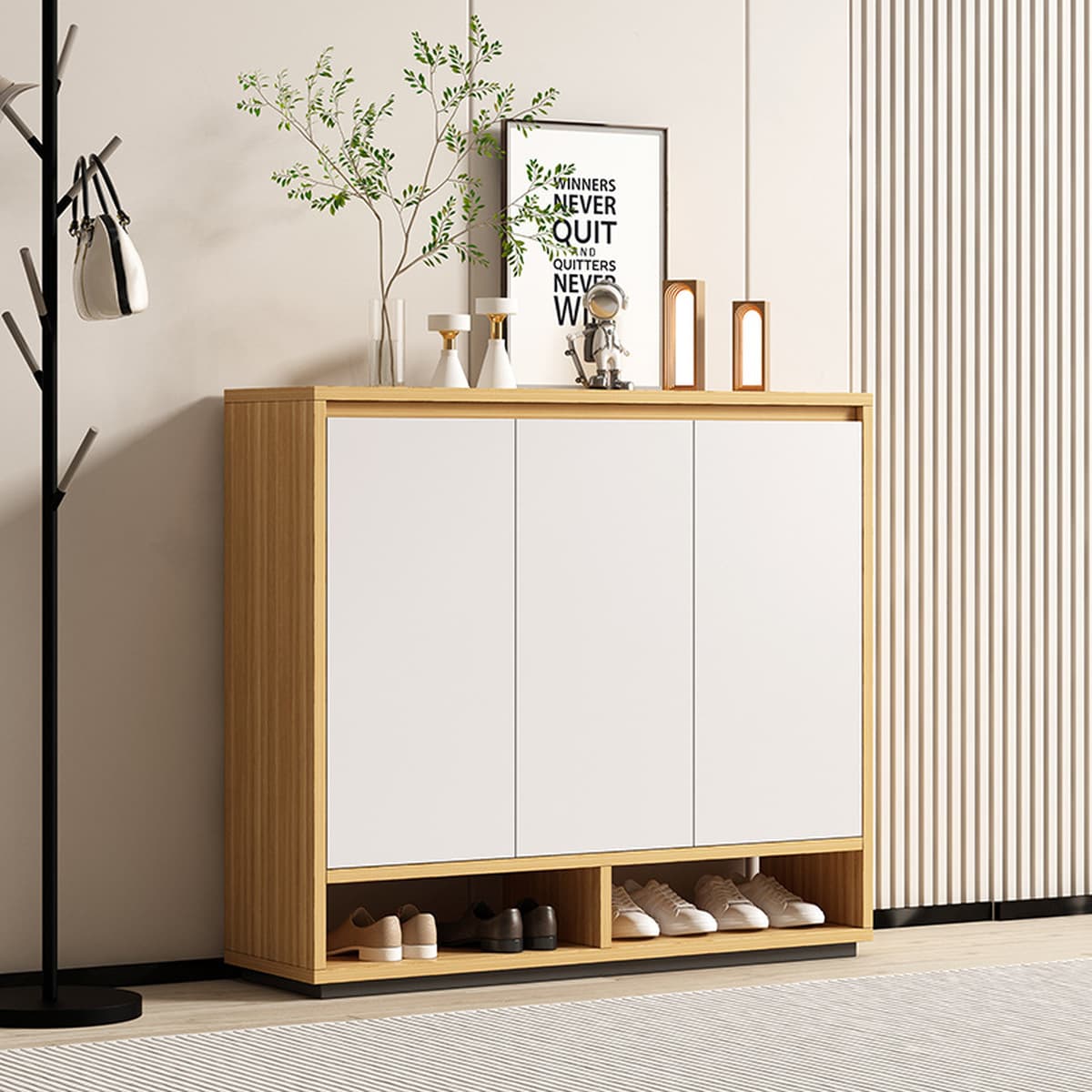 Многоярусный шкаф для обуви из массива дерева для прихожей, со встроенной перегородкой, новая модель 2026 года, большой...