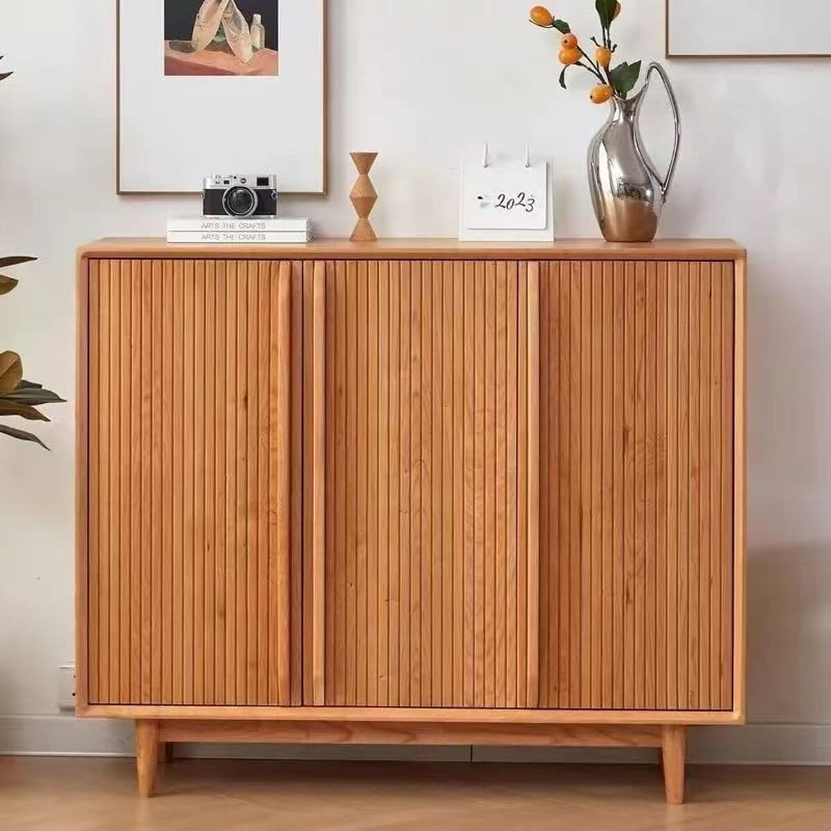 Шкаф для обуви из массива скандинавской вишни, простой японский стиль, прихожая, домашний балкон, вход, многослойная...