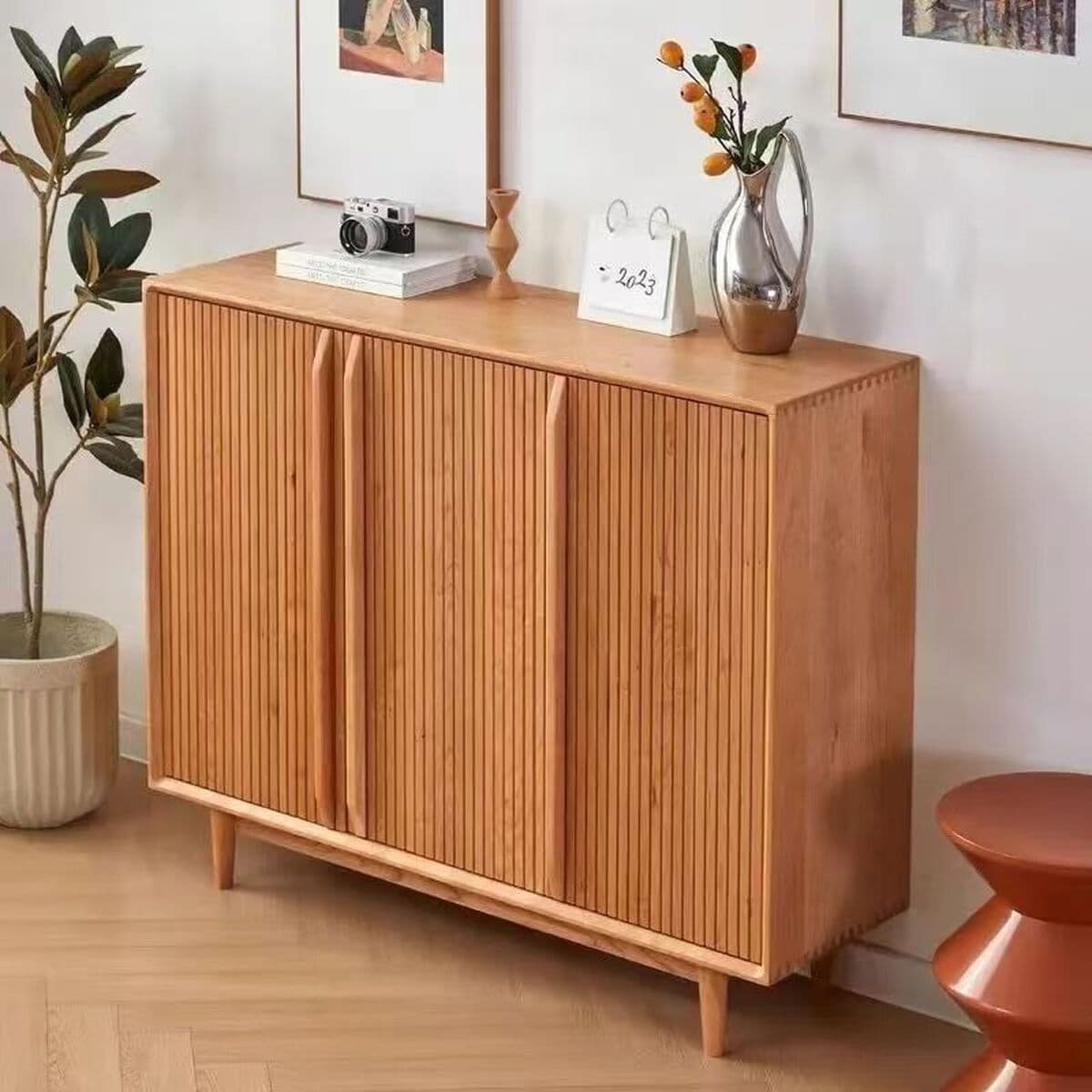 Шкаф для обуви из массива скандинавской вишни, простой японский стиль, прихожая, домашний балкон, вход, многослойная...