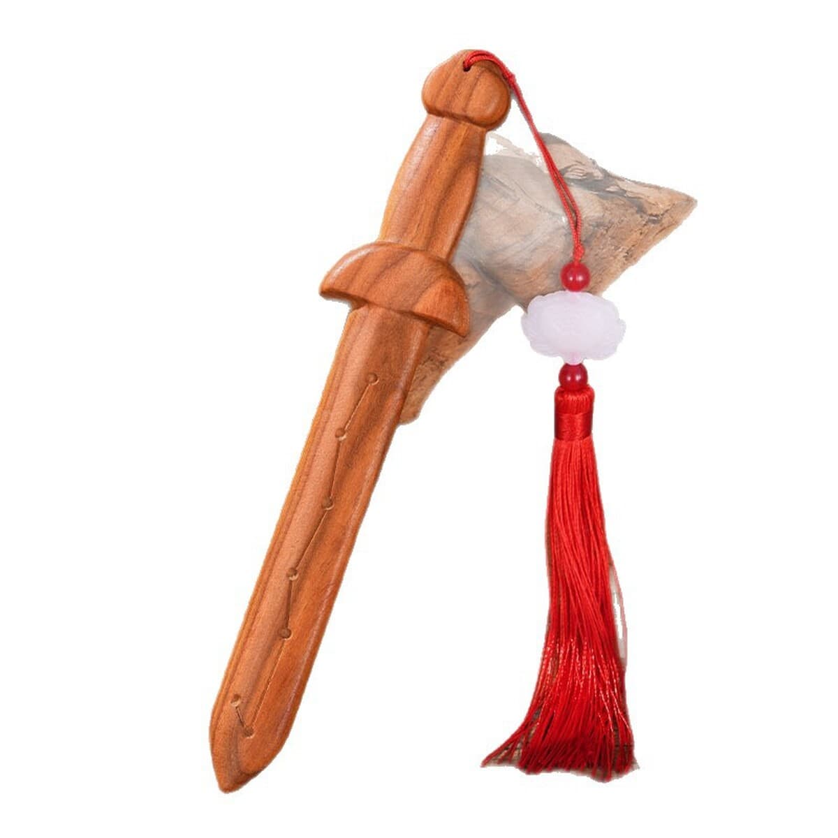 Оптовая продажа от производителя: подвеска-меч из персикового дерева, слиток, семистарый меч из персикового дерева, цельный...