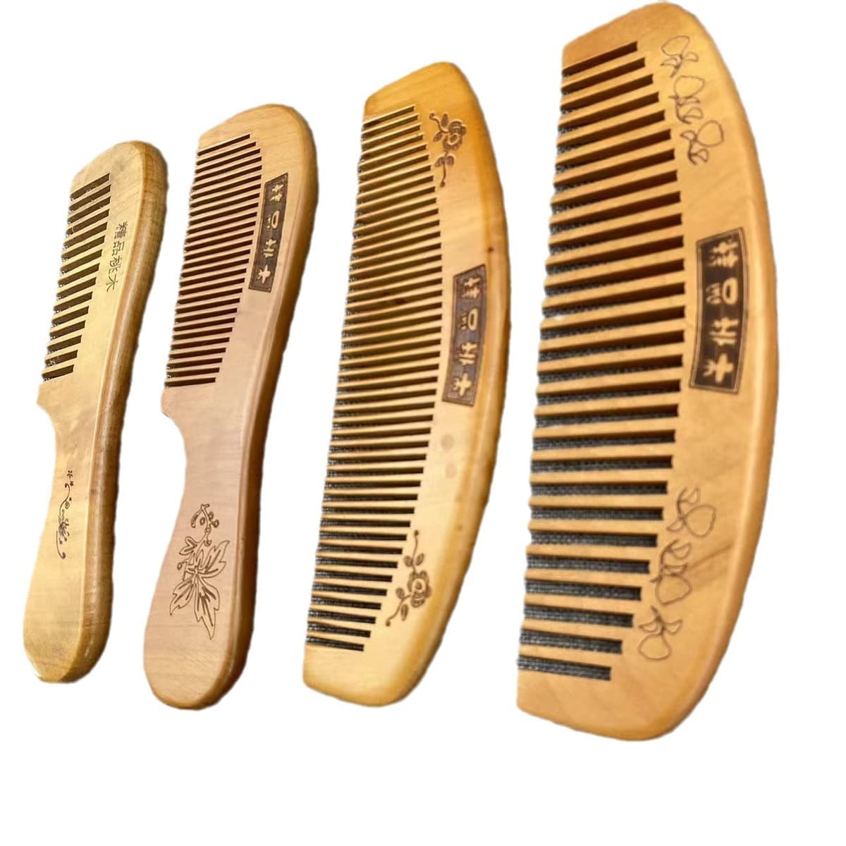 Подлинная расческа персикового дерева для домашнего использования натуральная деревянная расческа антистатическая массажная...