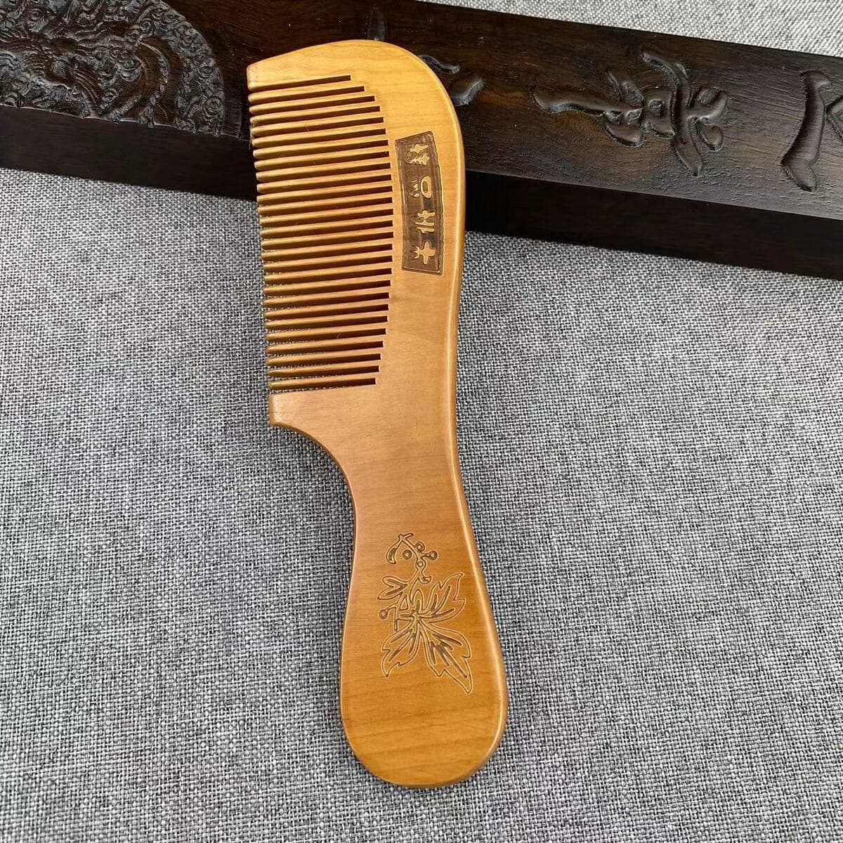 Подлинная расческа персикового дерева для домашнего использования натуральная деревянная расческа антистатическая массажная...