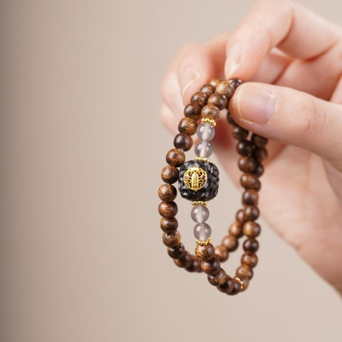 Подлинная натуральная агаровая резьба по дереву Five Road Fortune 6mm Агарвуд ручной шампур DIY Поставка ювелирных магазинов...