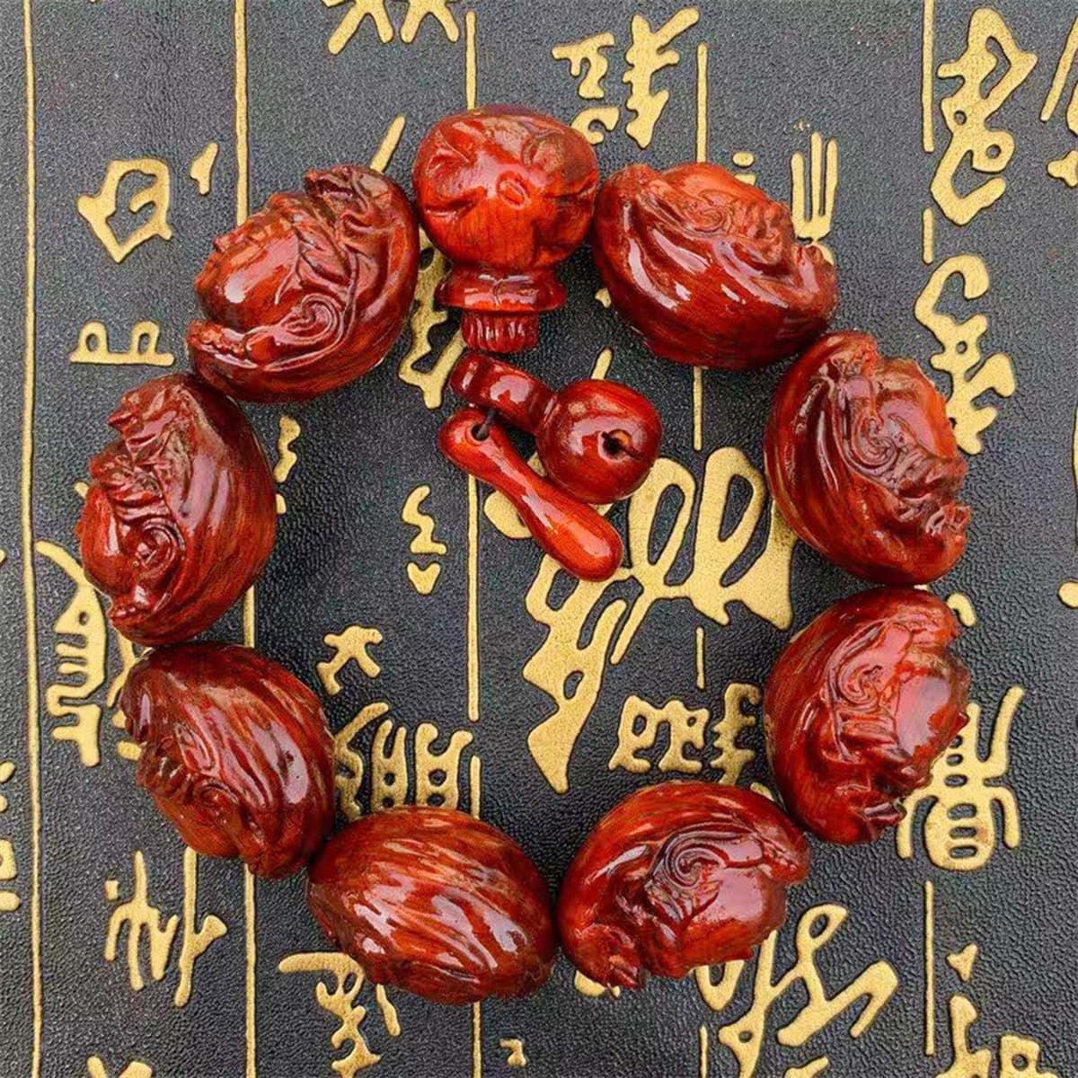 Красный сандаловый браслет Бергамот Резьба Браслет Храбрый браслет Wen Play Браслет