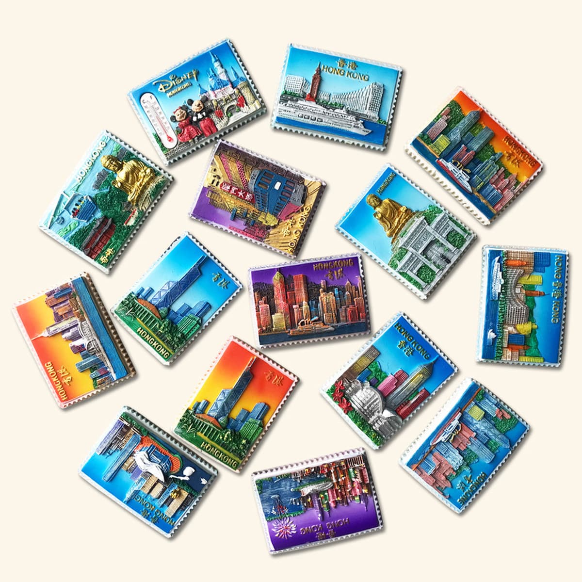 Гонконг, аксессуары для дома, Гонконг, памятный рельефный магнит на холодильник из смолы, подарочная коллекция, магнитная...