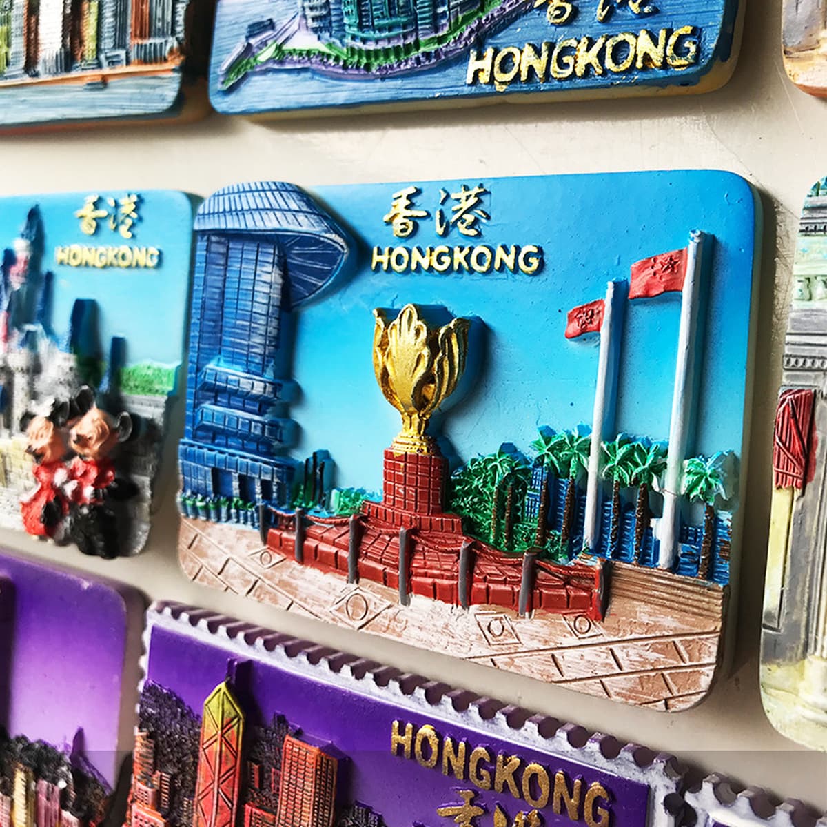 Гонконг, аксессуары для дома, Гонконг, памятный рельефный магнит на холодильник из смолы, подарочная коллекция, магнитная...