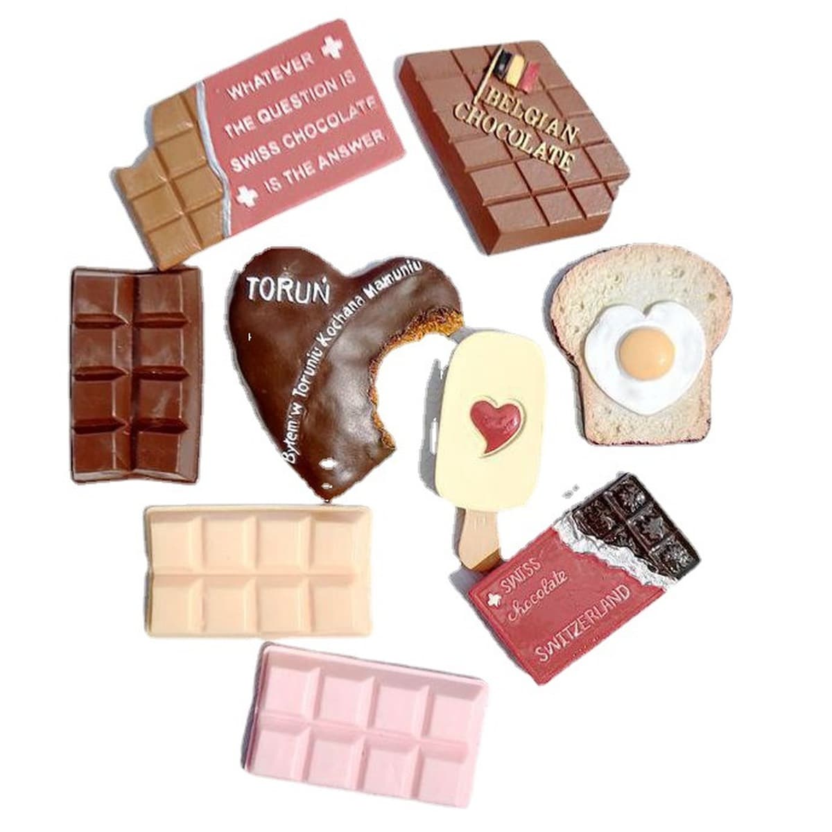 Туристические сувениры: швейцарский шоколад в форме яйца, хлебные тосты, магниты, 3D-магниты из смолы для холодильника