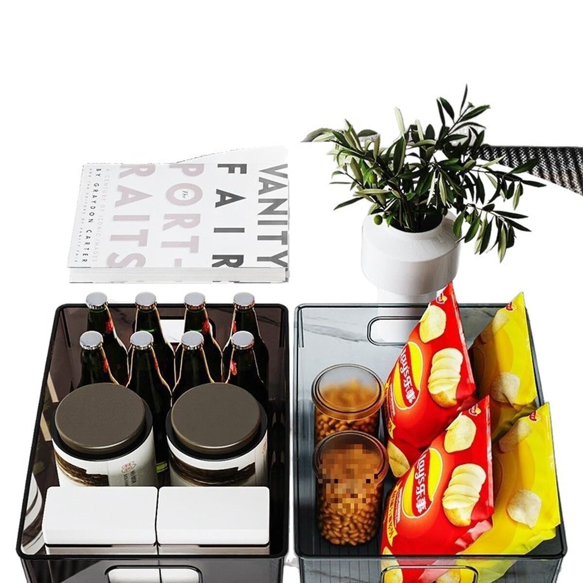 Настольный ящик для хранения книг, мелочей, закусок, игрушек, бытовая прямоугольная корзина для хранения, пластиковая...