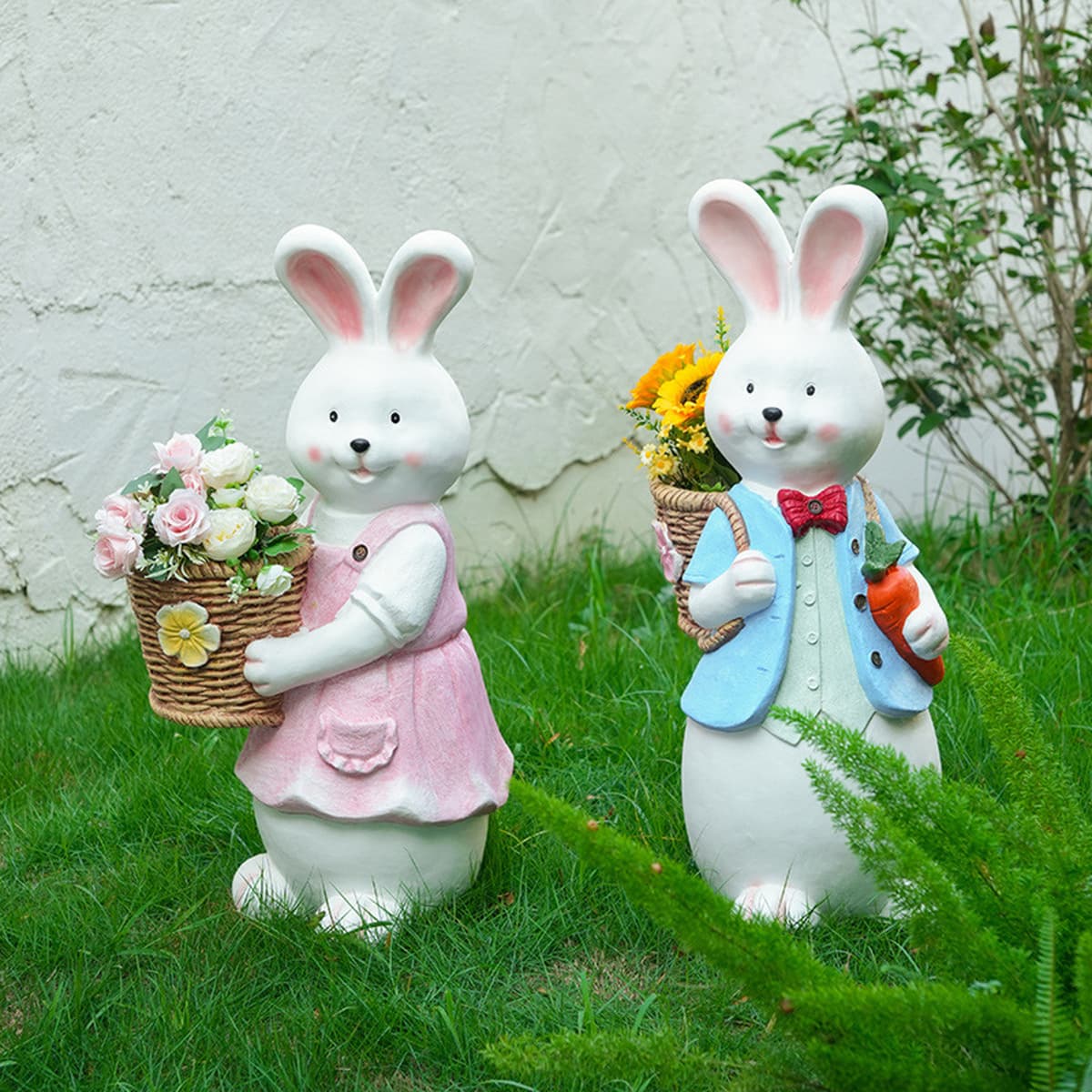Симпатичный кролик цветочный горшок садовая вилла балкон украшения патио креативные мясистые наружные животные большие...