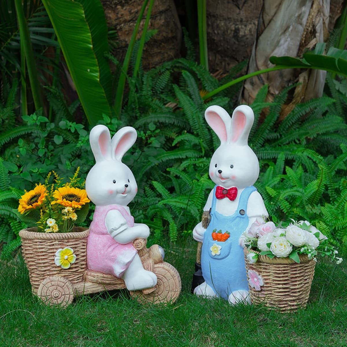 Симпатичный кролик цветочный горшок садовая вилла балкон украшения патио креативные мясистые наружные животные большие...