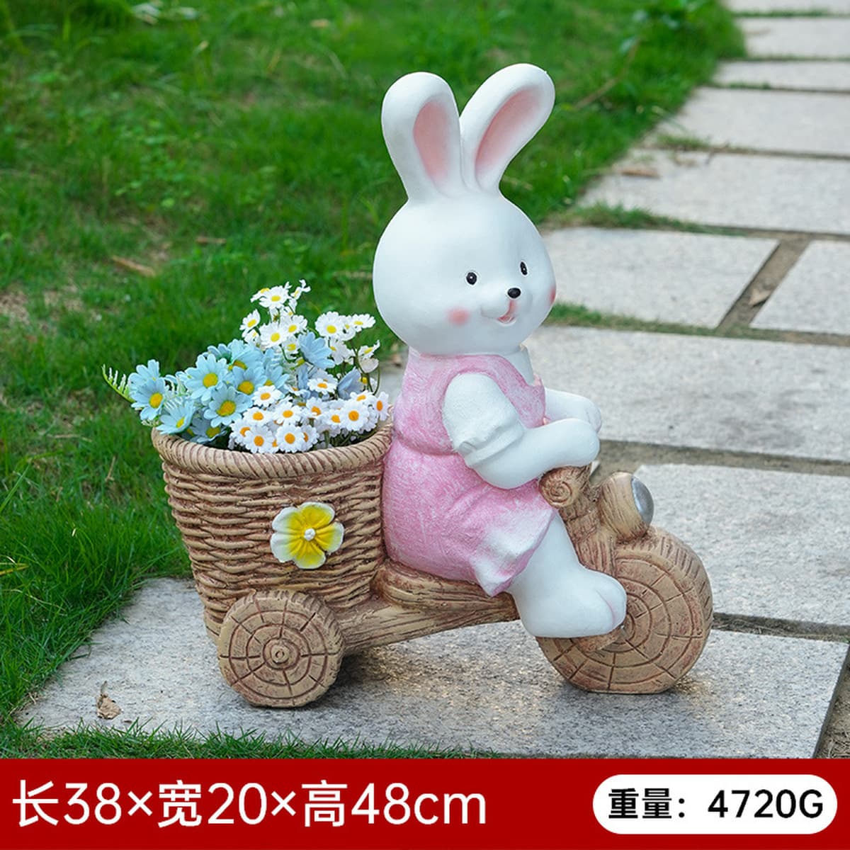 Симпатичный кролик цветочный горшок садовая вилла балкон украшения патио креативные мясистые наружные животные большие...