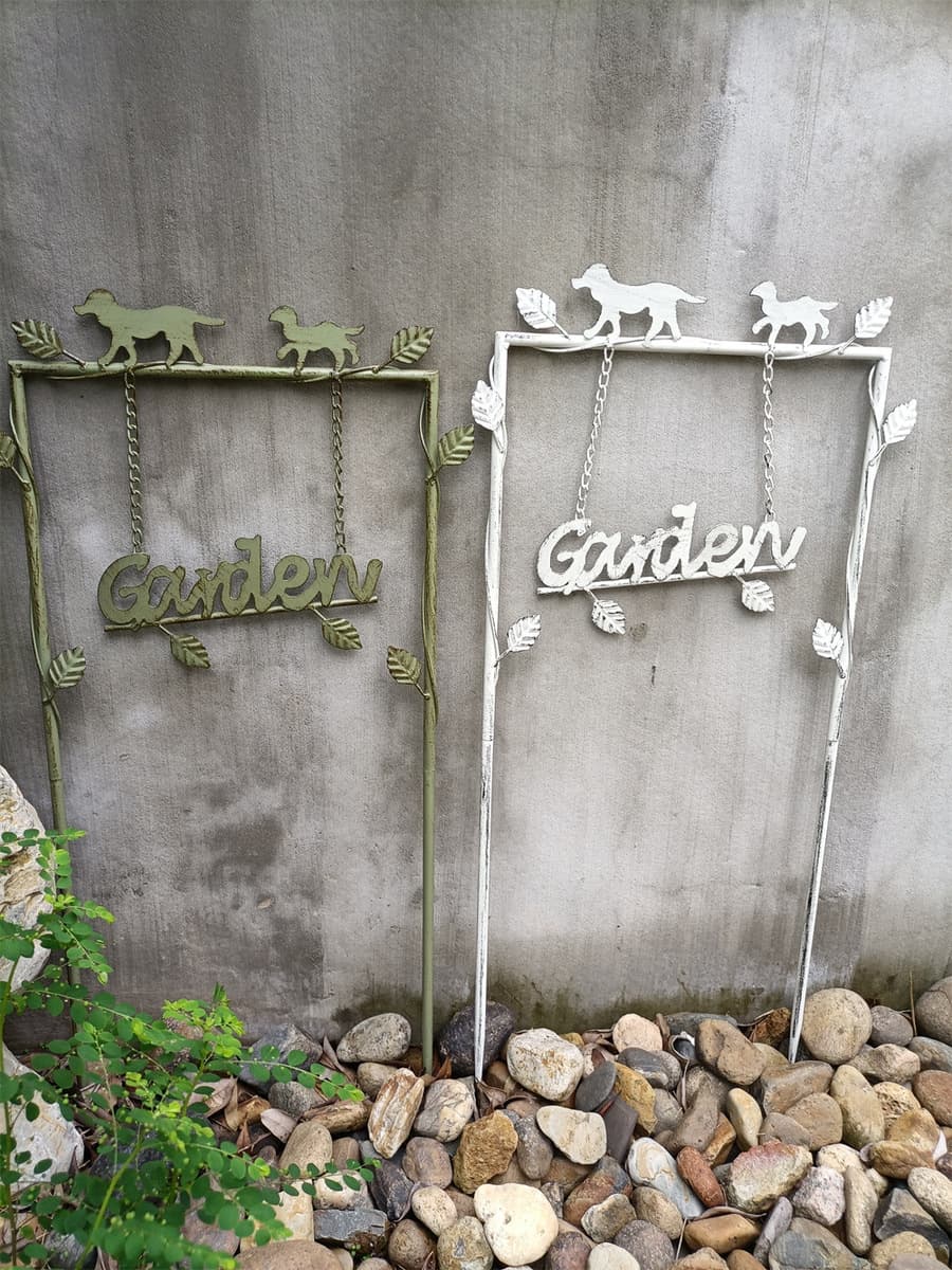 Внешняя торговля Амазонка взрывы кованого железа цветок два щенка сад цветочный горшок альпинистская рама украшения виллы