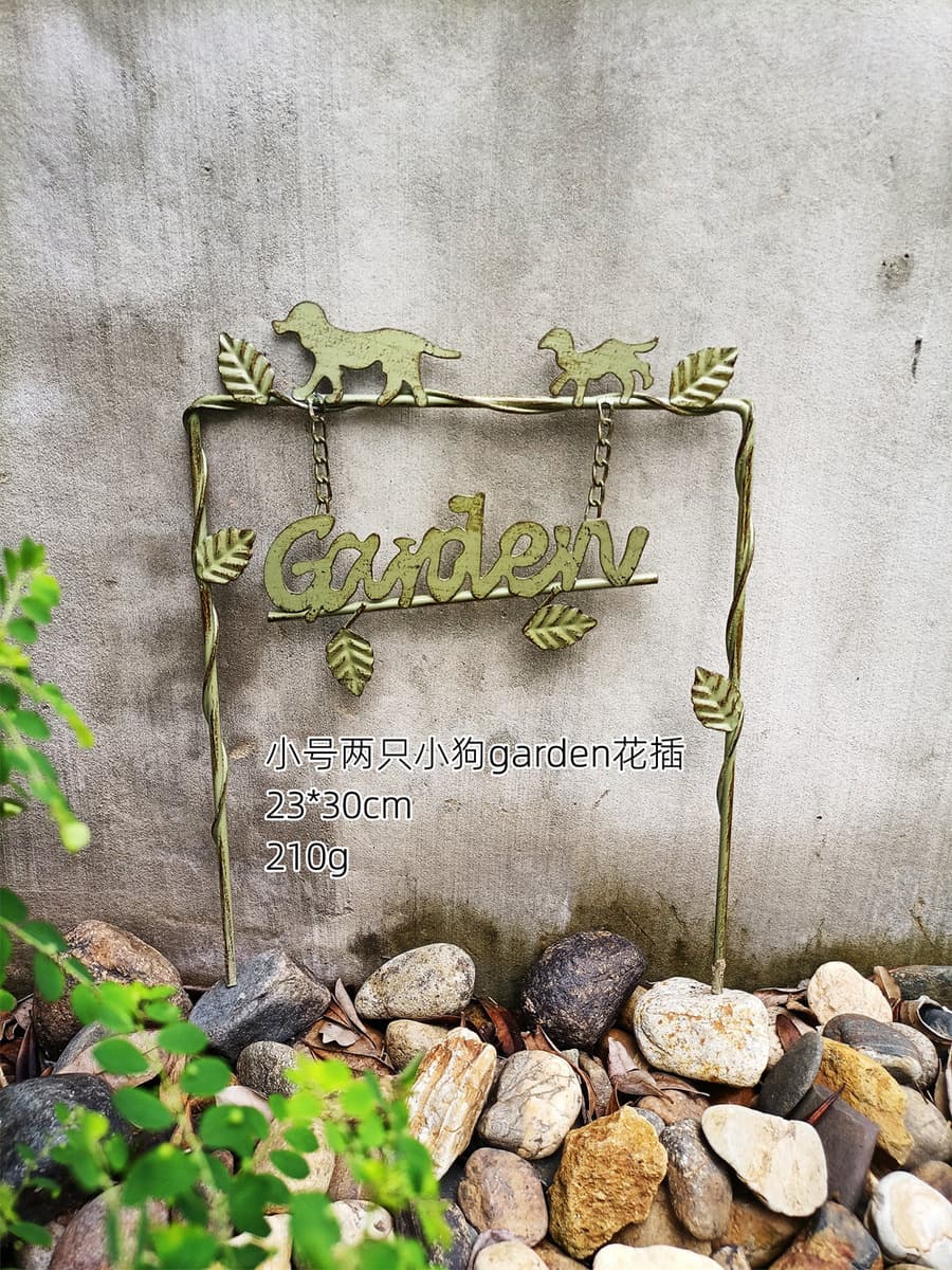 Внешняя торговля Амазонка взрывы кованого железа цветок два щенка сад цветочный горшок альпинистская рама украшения виллы