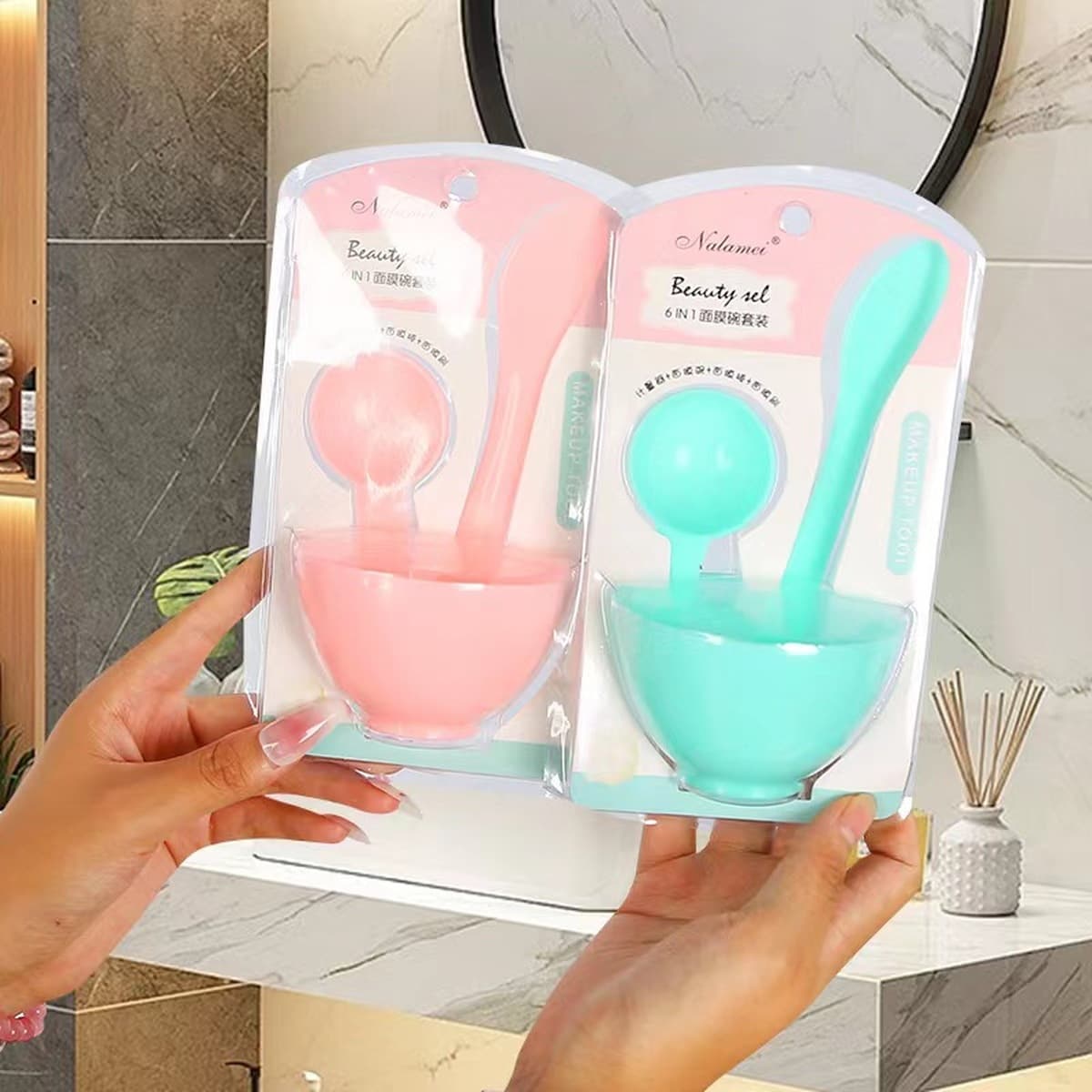 Маска Чаша Инструменты для красоты костюм 6 предметов Маска Палка Маска Ложка Маска Чаша Миксер Палка Салон красоты оптом