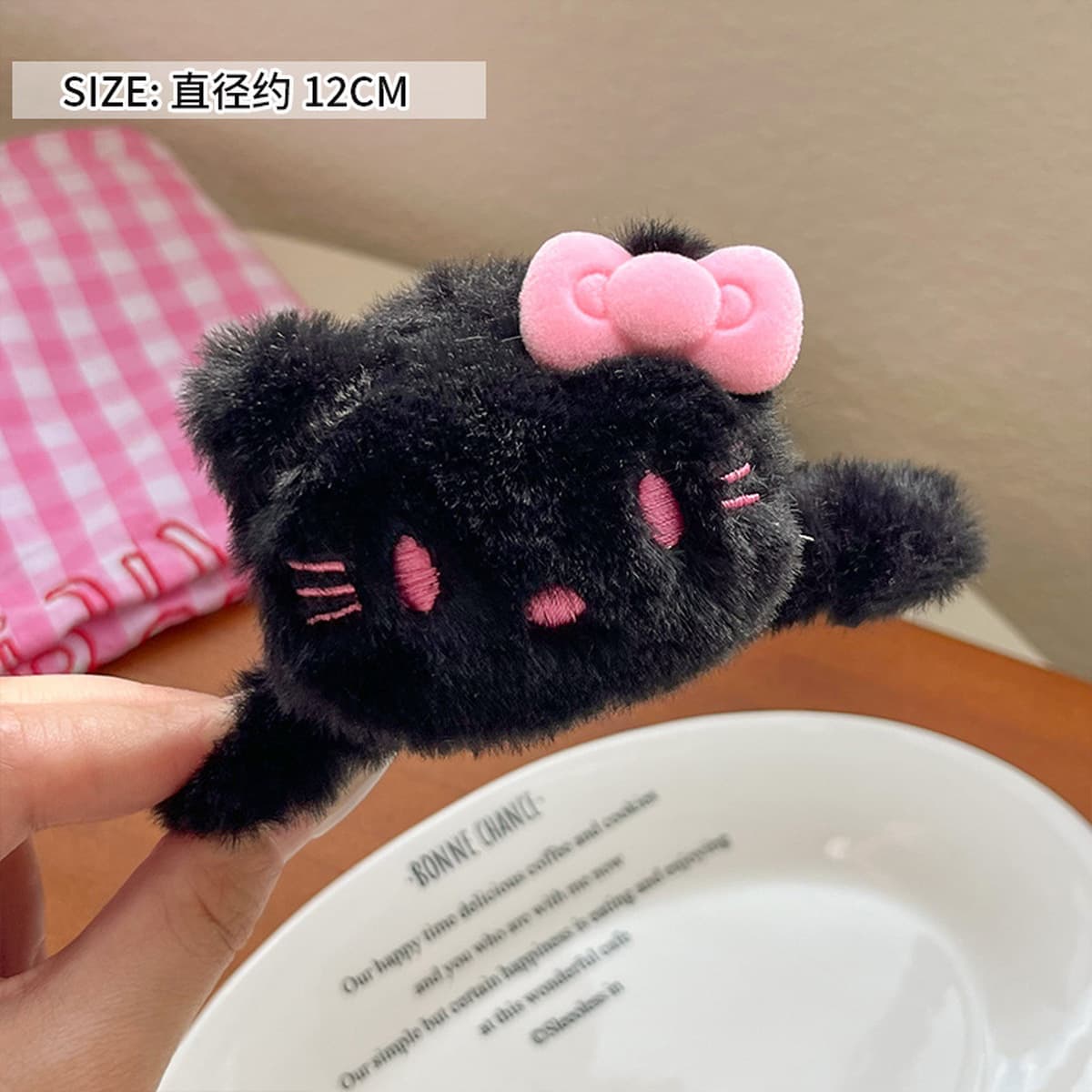 Корейский премиум-смысл двухсторонний Kt бант плюшевый захват мультфильм милый акула зажим сзади