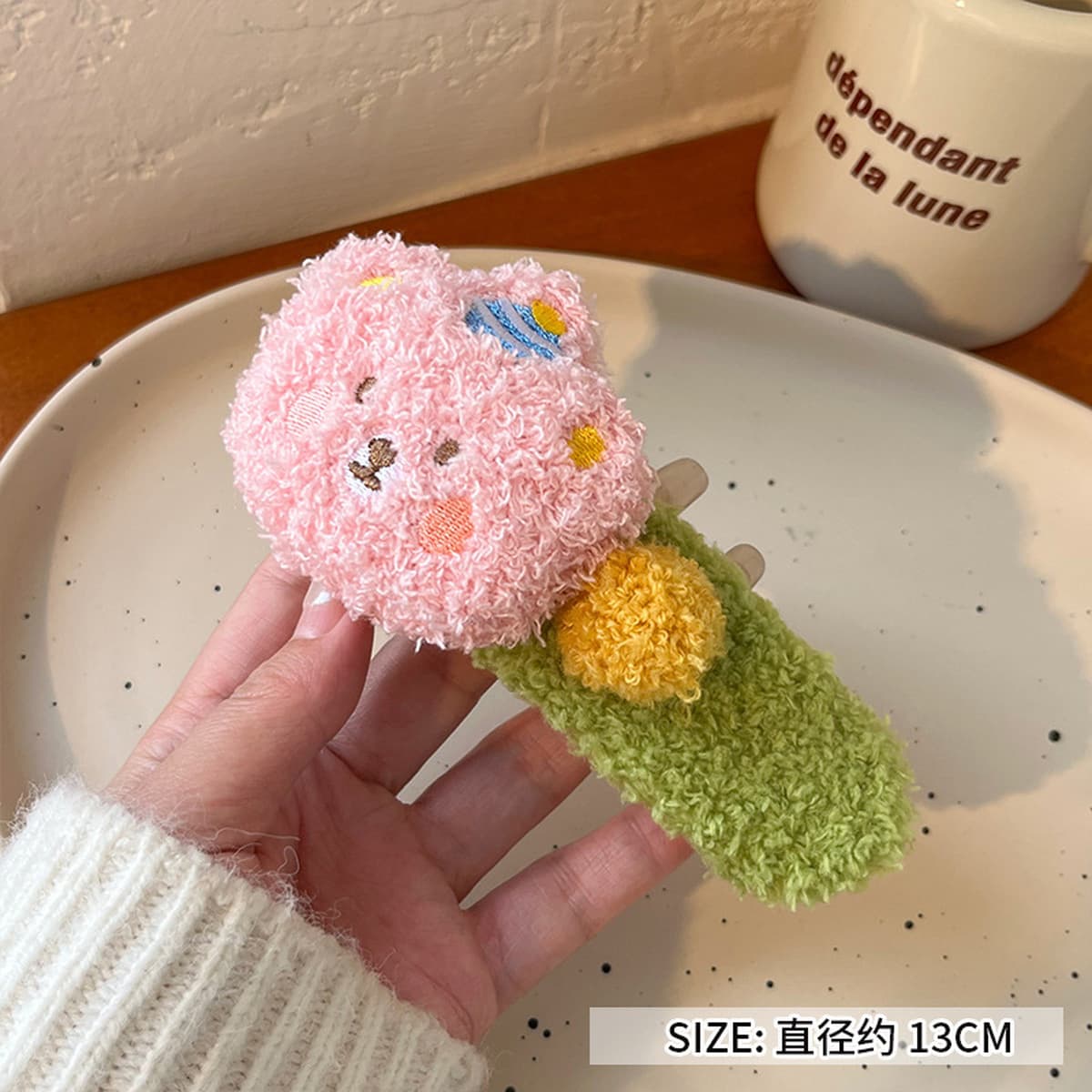 Корейский премиум-смысл двухсторонний Kt бант плюшевый захват мультфильм милый акула зажим сзади