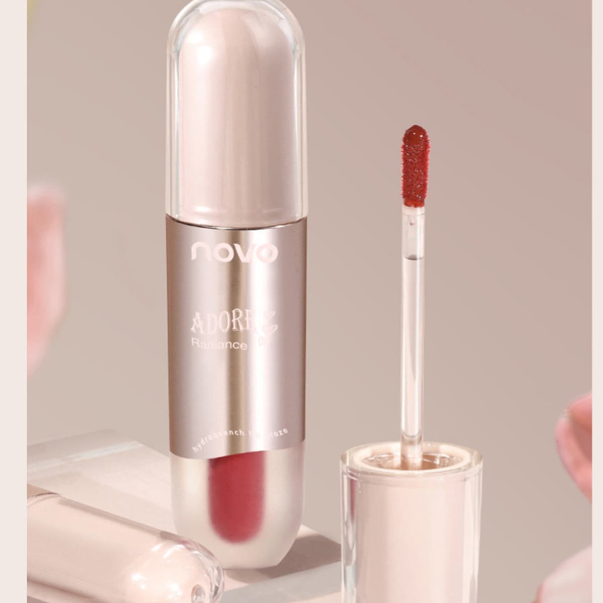 Novo Qinrun полупрозрачная глянцевая глазурь для губ с прозрачной текстурой, зеркальный водный блеск, простой в...