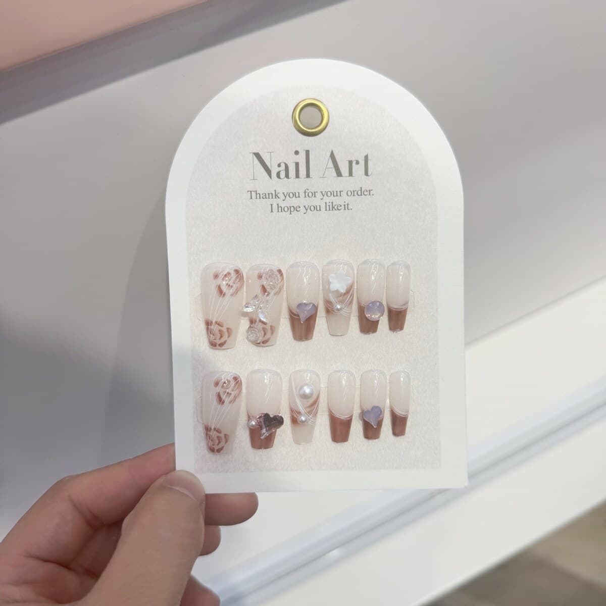 Оптовая продажа 12 шт. красивых роскошных гель-накладных ногтей с ручной росписью, высокое качество, оптовые искусственные...