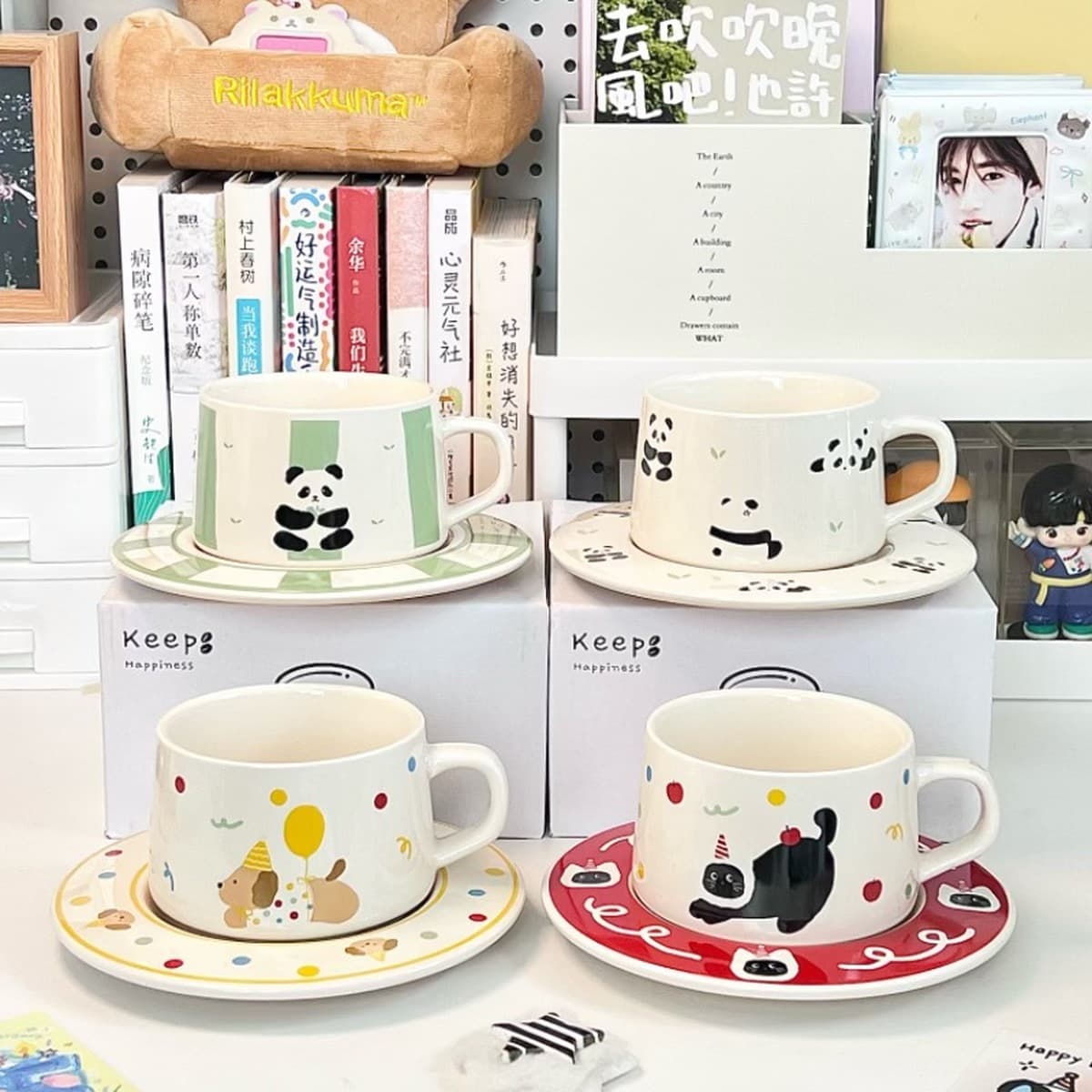 Молоко fufu милый кот керамическая кофейная чашка блюдо набор высокого цвета послеобеденный чай кружка изысканный подарок