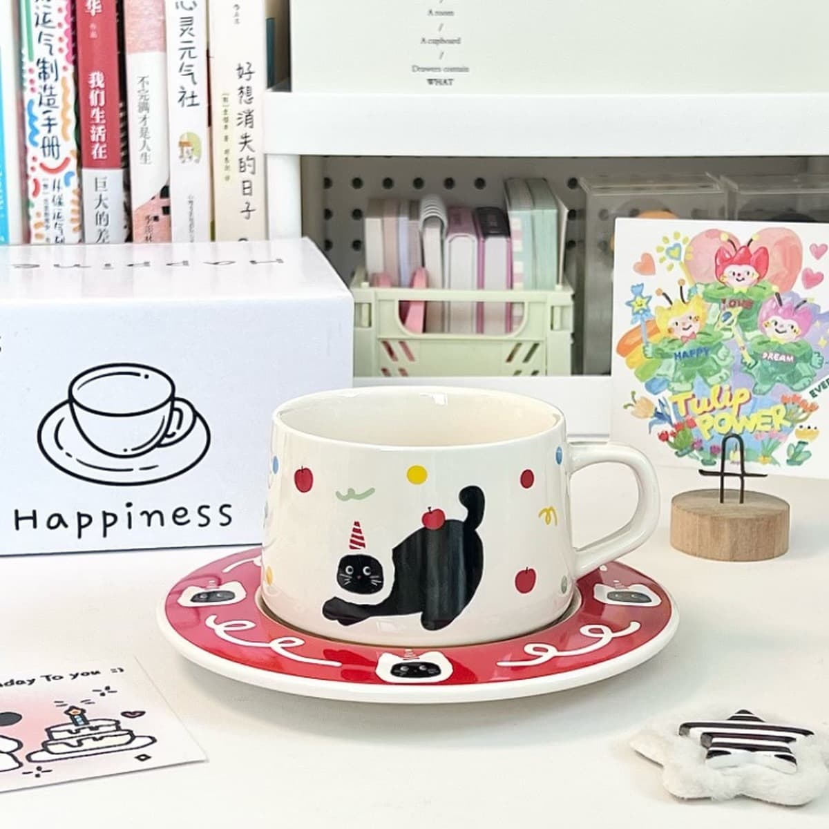 Молоко fufu милый кот керамическая кофейная чашка блюдо набор высокого цвета послеобеденный чай кружка изысканный подарок