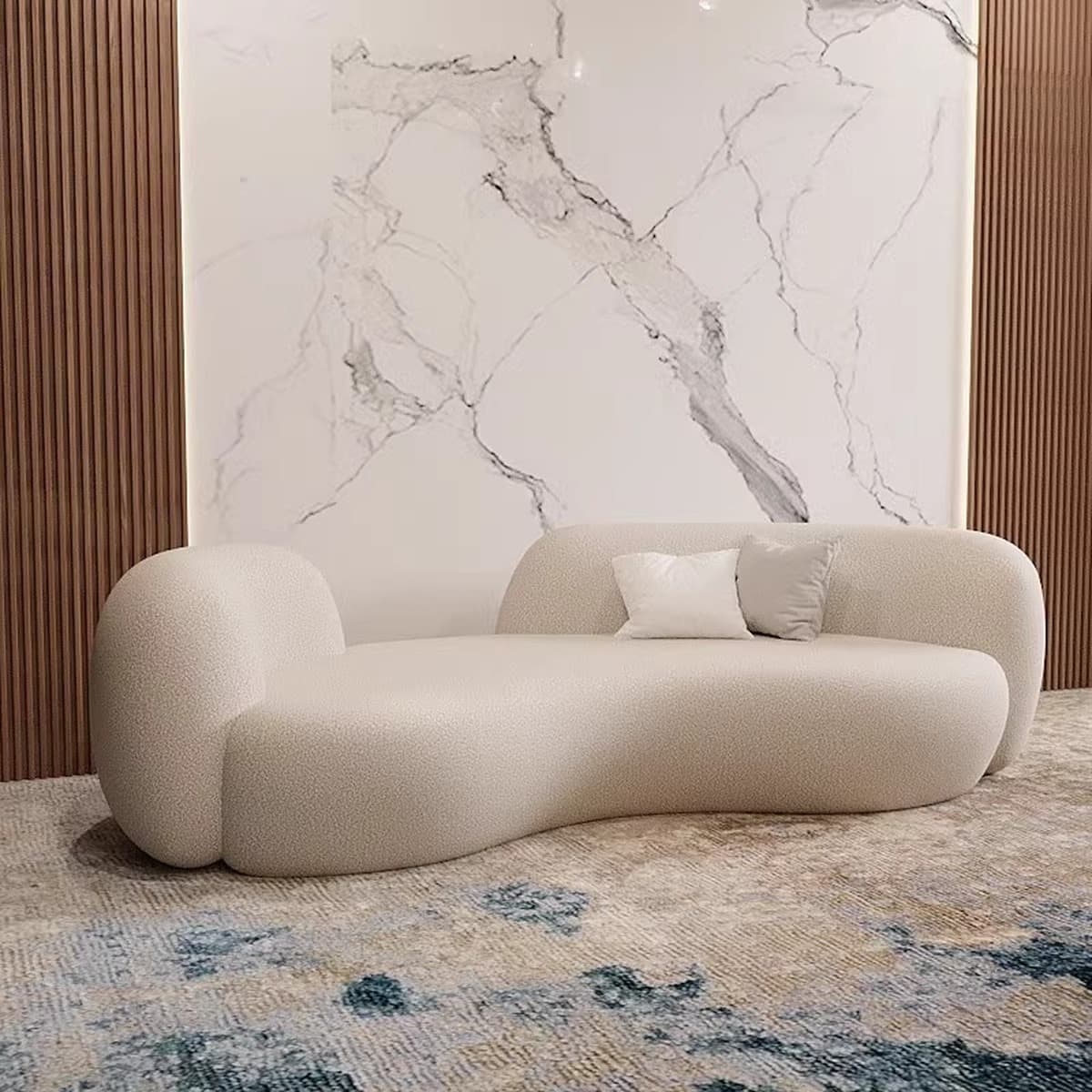 Легкий экстравагантный кашемировый дугообразный диван журнальный столик Современная минималистская гостиная Салон красоты...