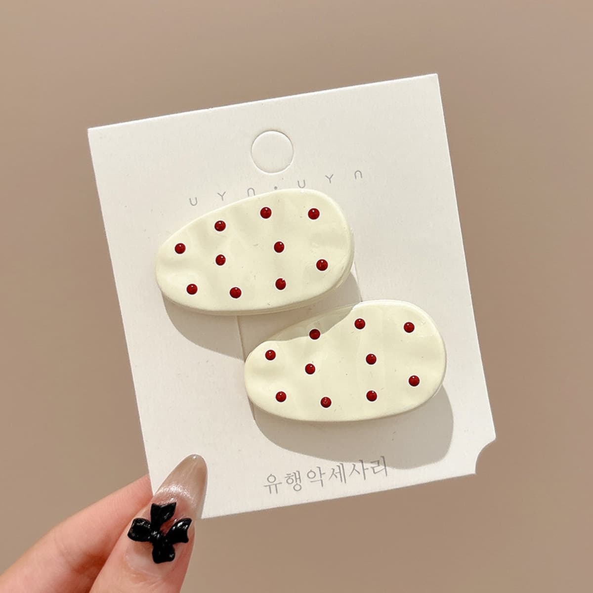 Милая кремовая заколка для волос с допамином, высококачественная заколка для челки, стильная заколка для студенческой челки,...