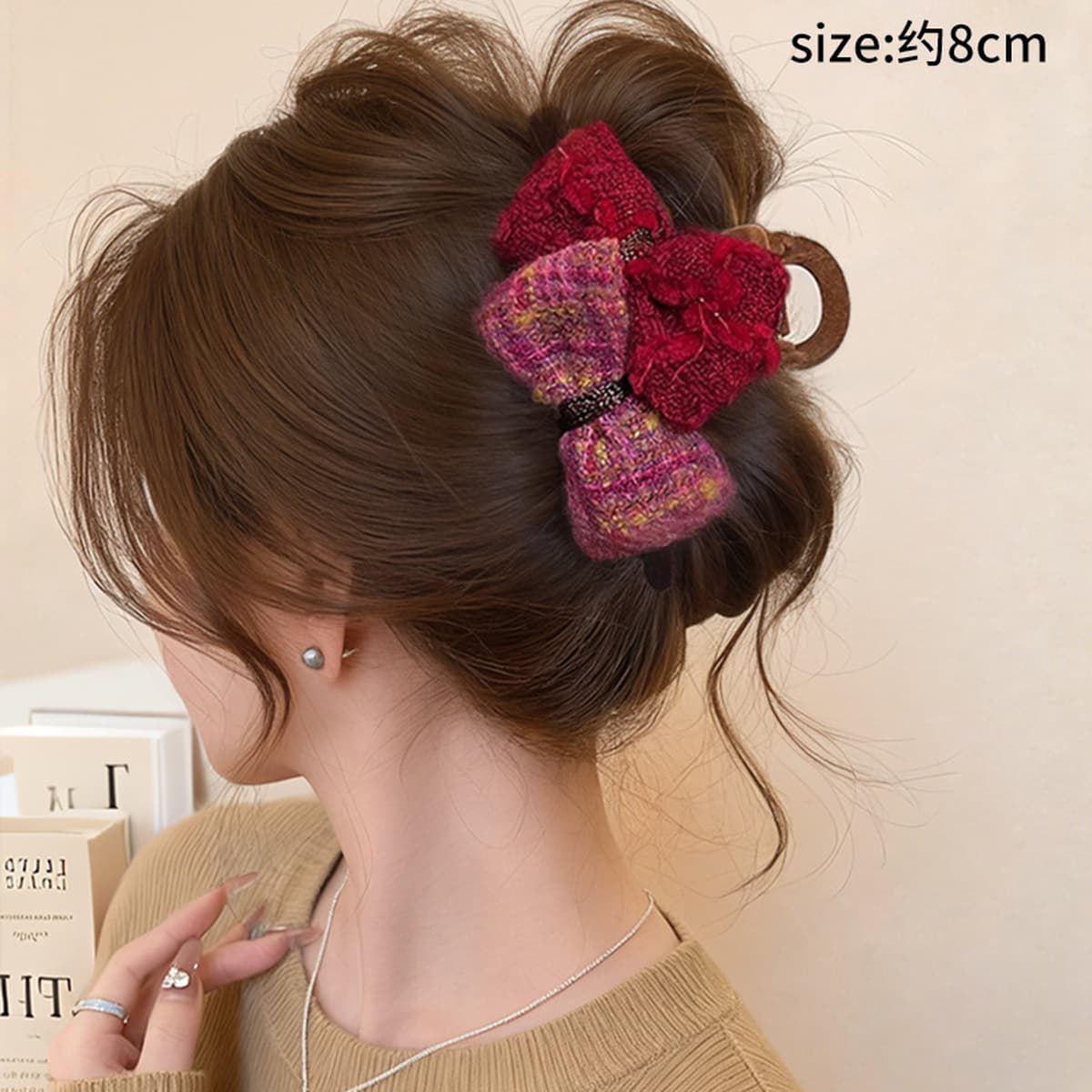 Заколка для волос в клетку, новая модель 2025 года, элитный стиль для затылка, высококачественная заколка-«жабромер»,...